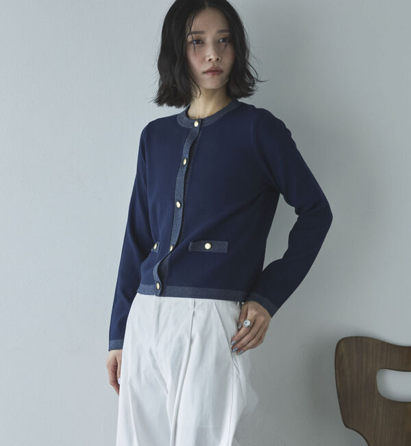 Doux archives「ラメ配色ニットカーディガン」|カーディガン|