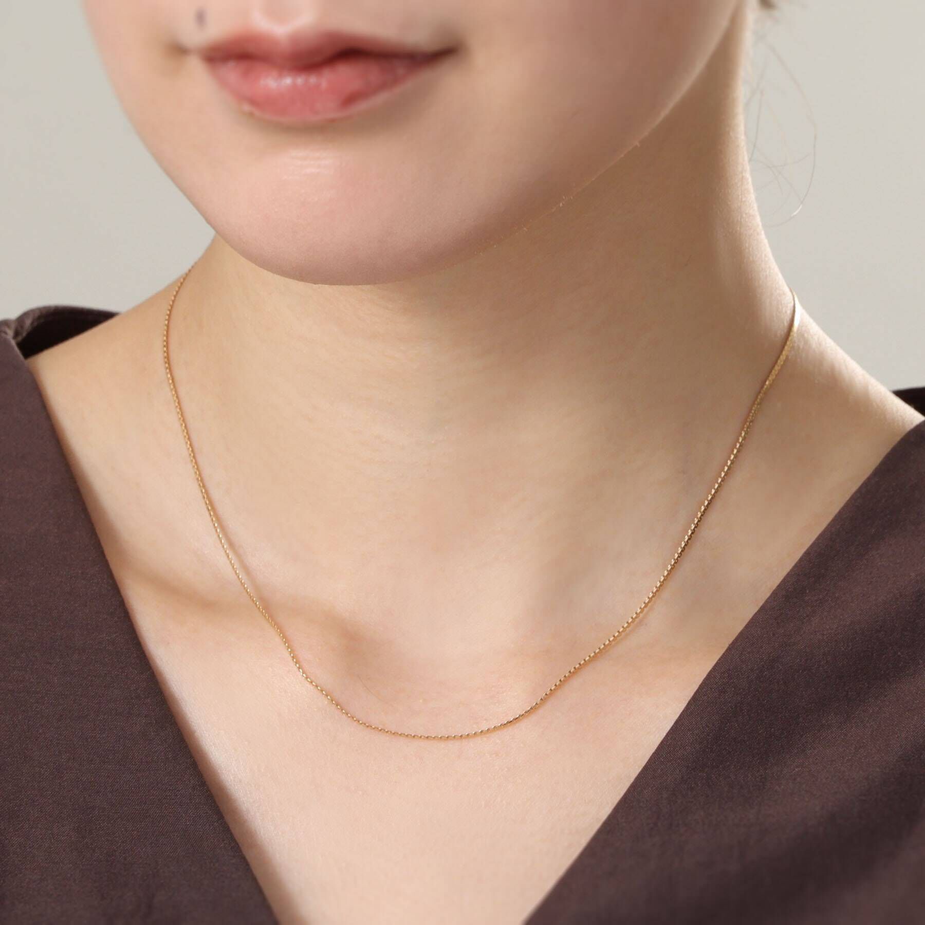 COCOSHNIK「K18ベネチアンフラット ネックレス」|ネックレス|