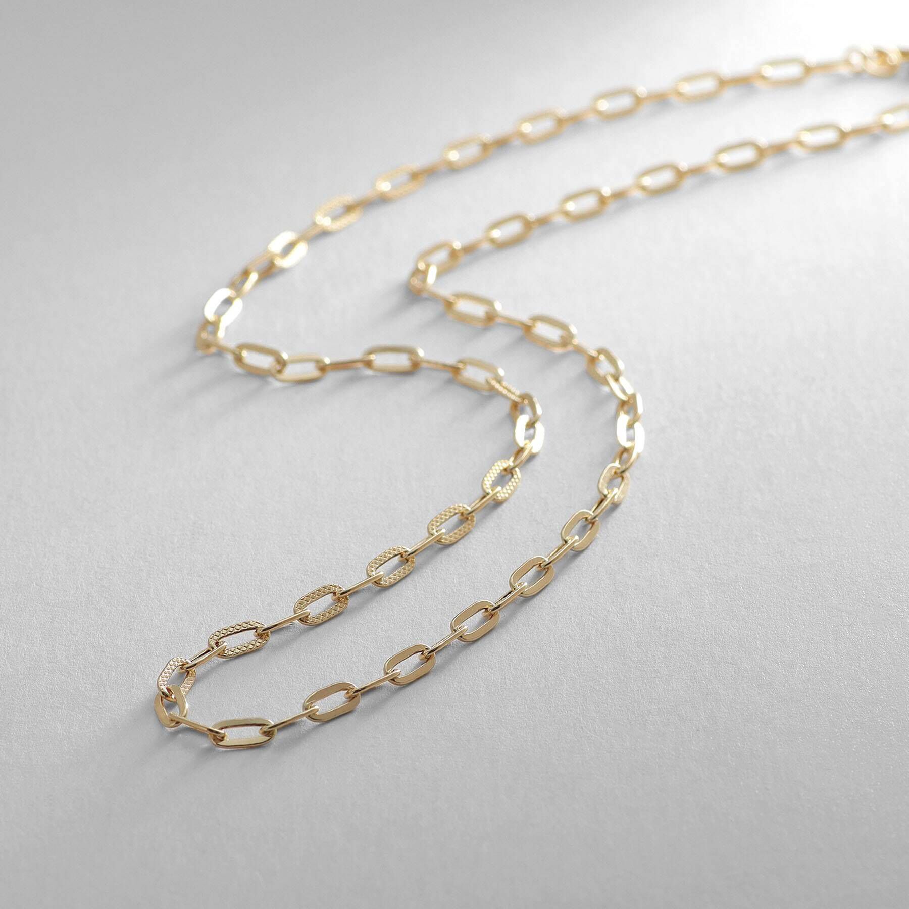 COCOSHNIK「K18中空プレイドケーブルチェーン ネックレス」|ネックレス|