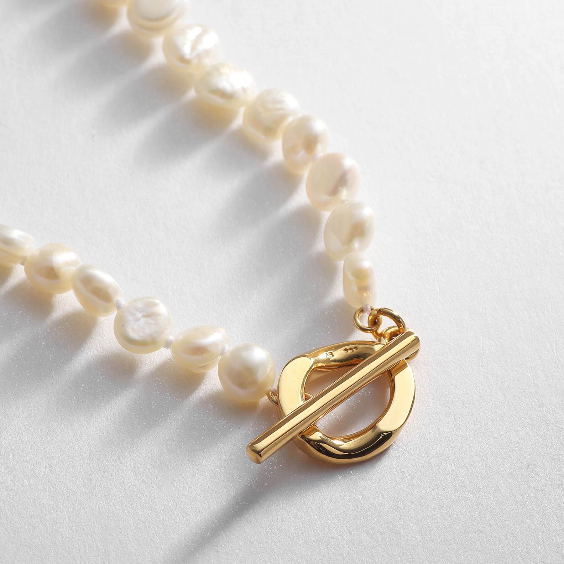 COCOSHNIK ONKITSCH「シルバー バロックパール カーブチェーン マンテルネックレス GP」|ネックレス|