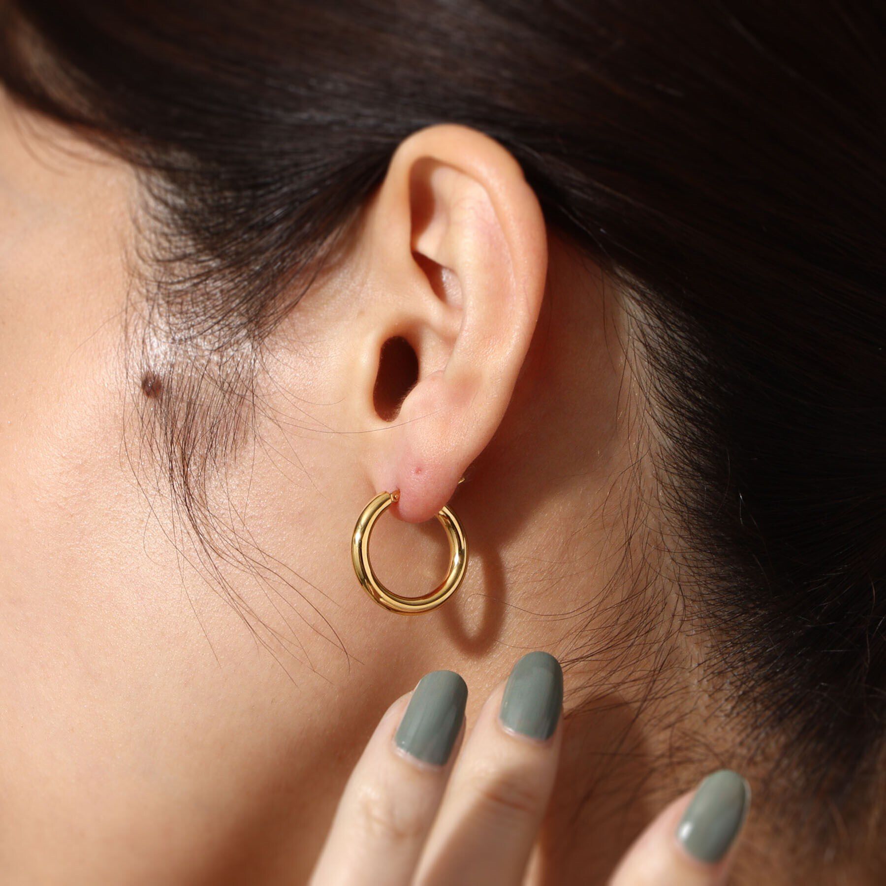 COCOSHNIK ONKITSCH「シルバー ホロウ フープピアスＳ GP」|ピアス|