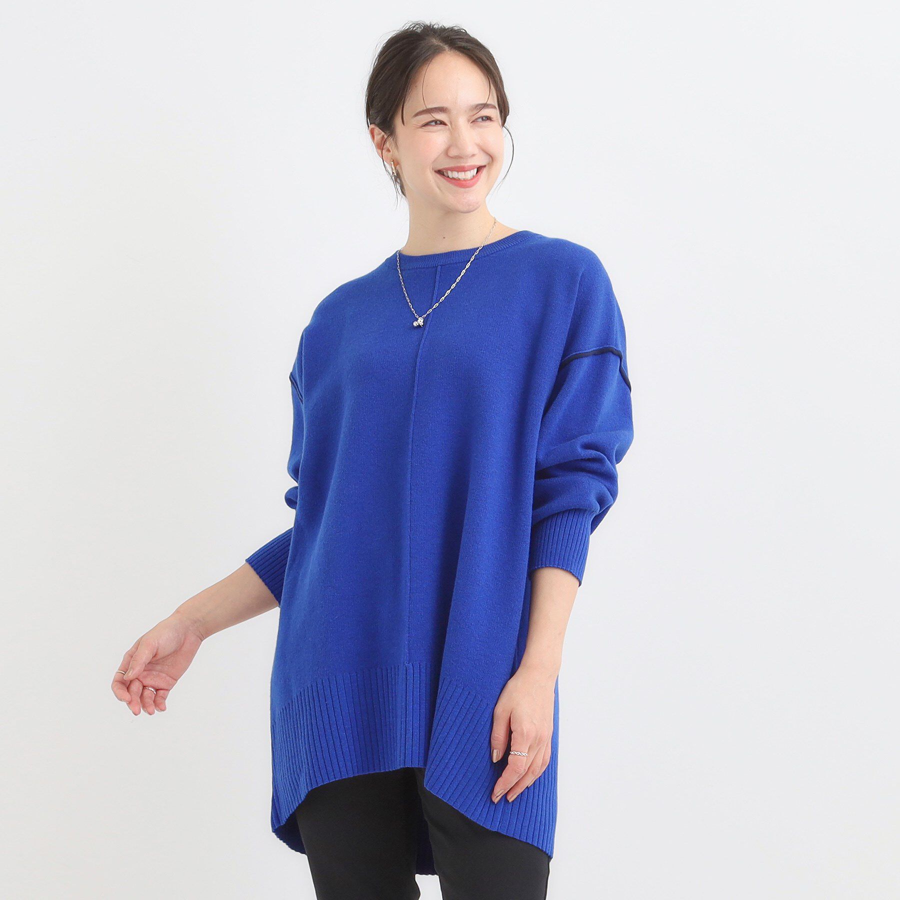 SHOO･LA･RUE「【洗濯機可/毛玉レス】上品に体型カバー チュニックニットワンピース」|チュニック|