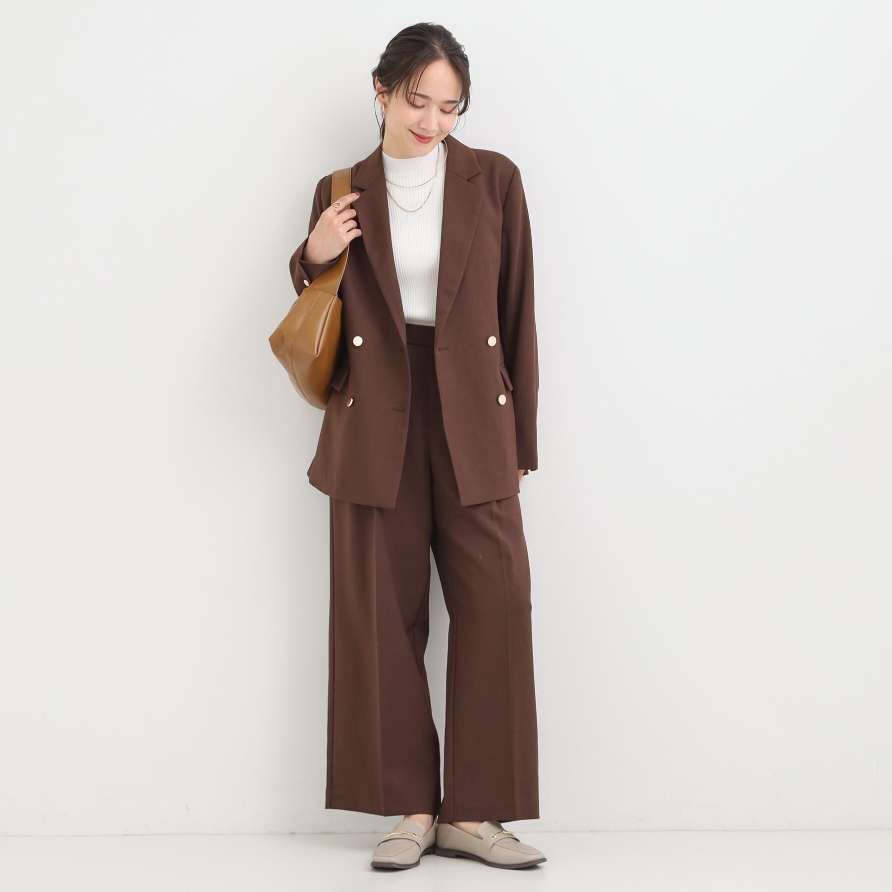 SHOO･LA･RUE「【洗える/S-LL/セットアップ可】カジュアルからきれいめまで ダブルジャケット」|テーラードジャケット|