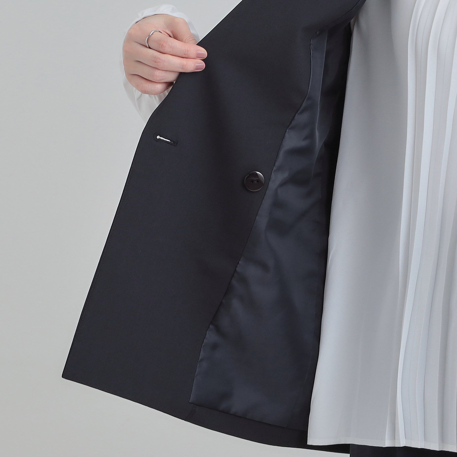 SHOO･LA･RUE「【セットアップ可/S-LL/洗濯機可】サッと羽織ってこなれ見え ダブルブレストジレ」|ベスト・ジレ|