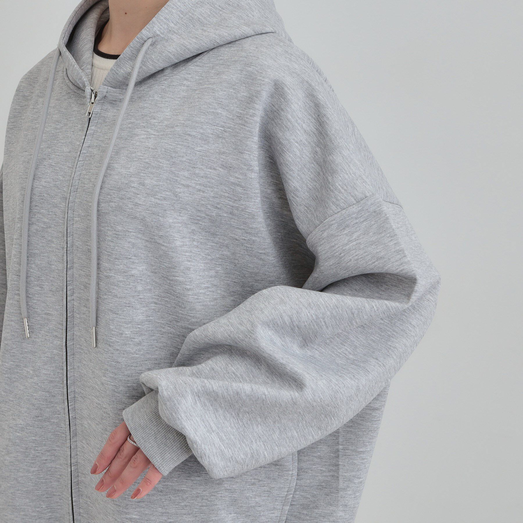 SHOO･LA･RUE「【セットアップ可/なめらかタッチ】ダブルジップでおしゃれ見え オーバーサイズゆるパーカ」|パーカー|