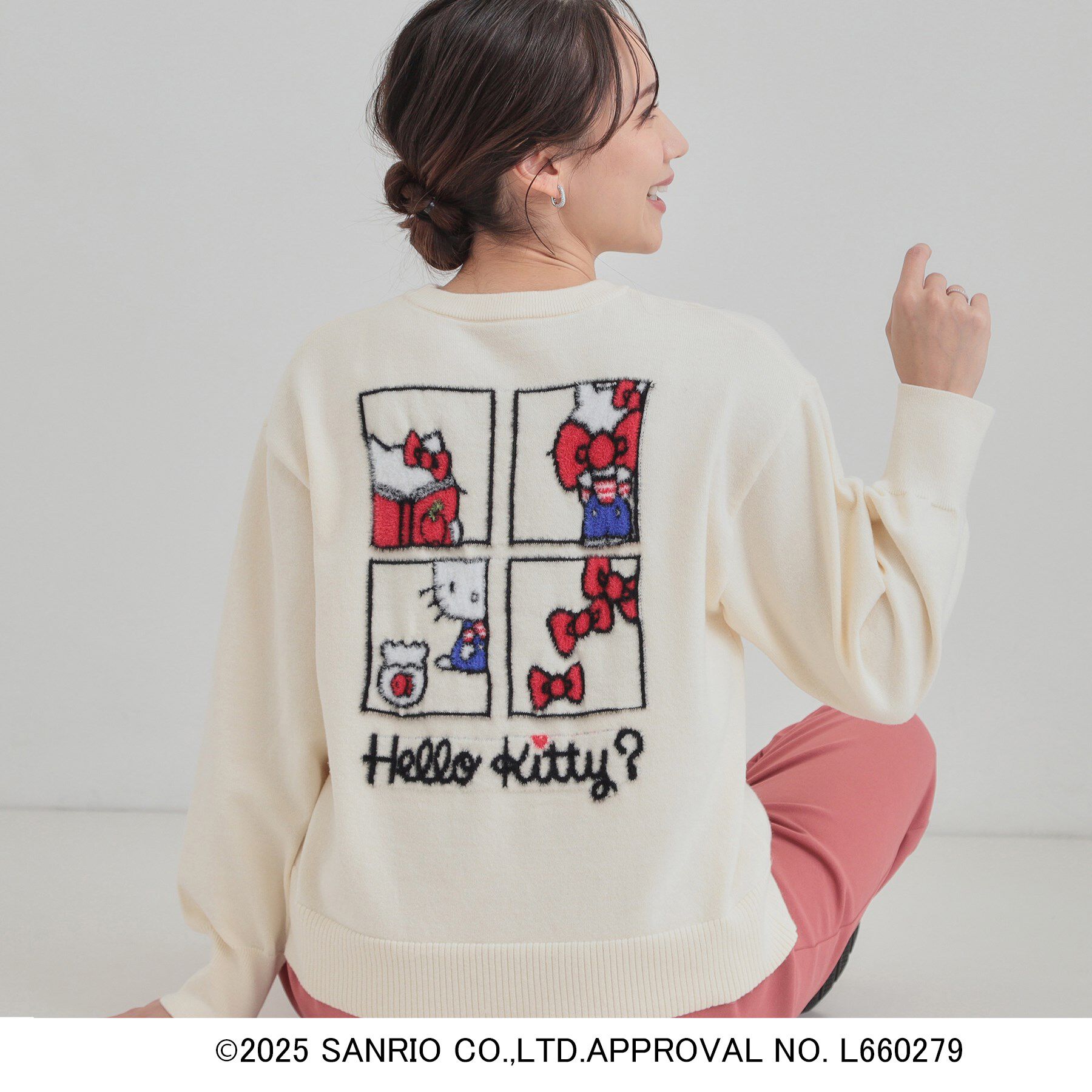 SHOO･LA･RUE「【HELLO KITTY コラボ】選べる6柄 スウェットライクニット」|ニット・セーター|オフホワイト(203