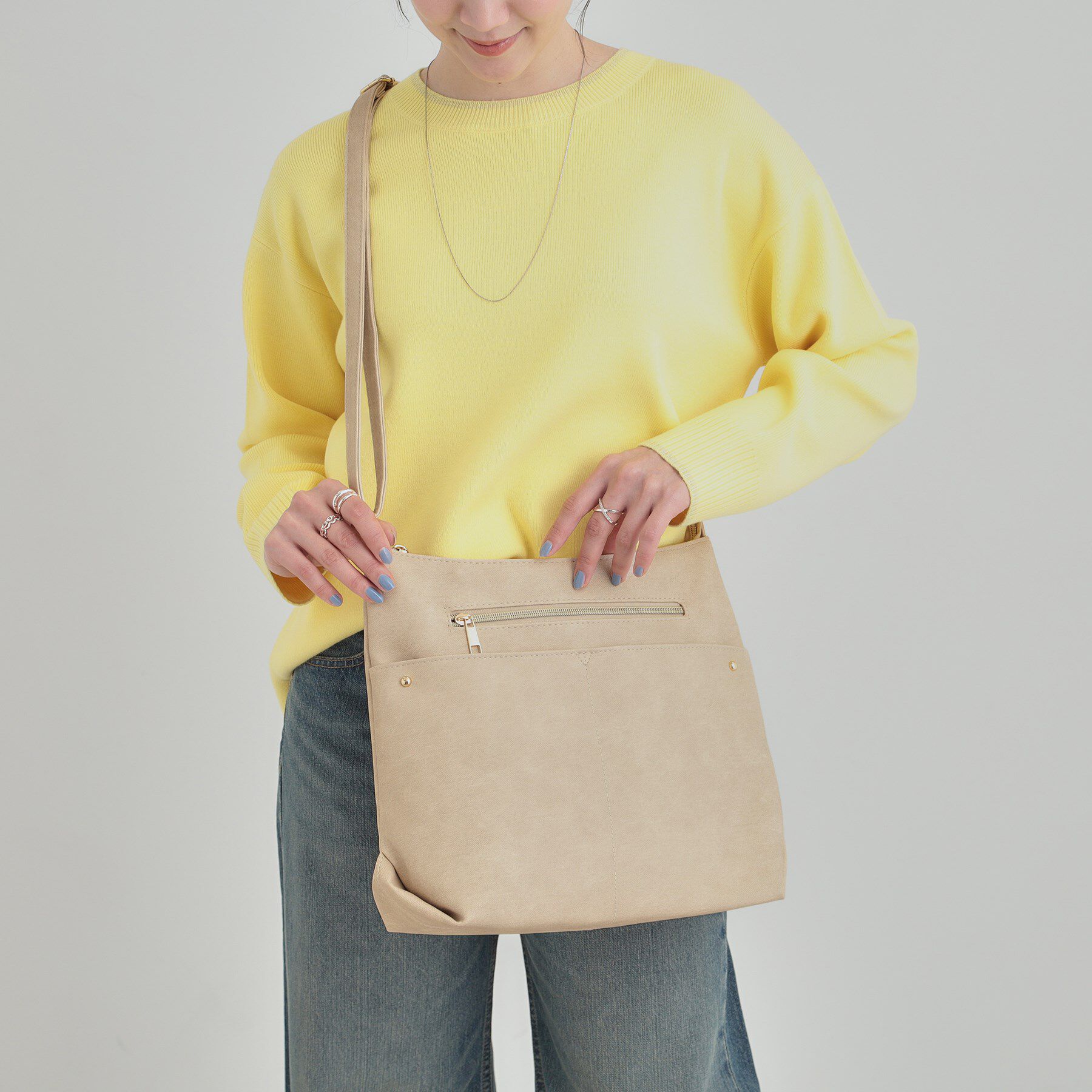 SHOO･LA･RUE「【選べる6色】フロントWポケットショルダーバッグ」|ショルダー・メッセンジャー|