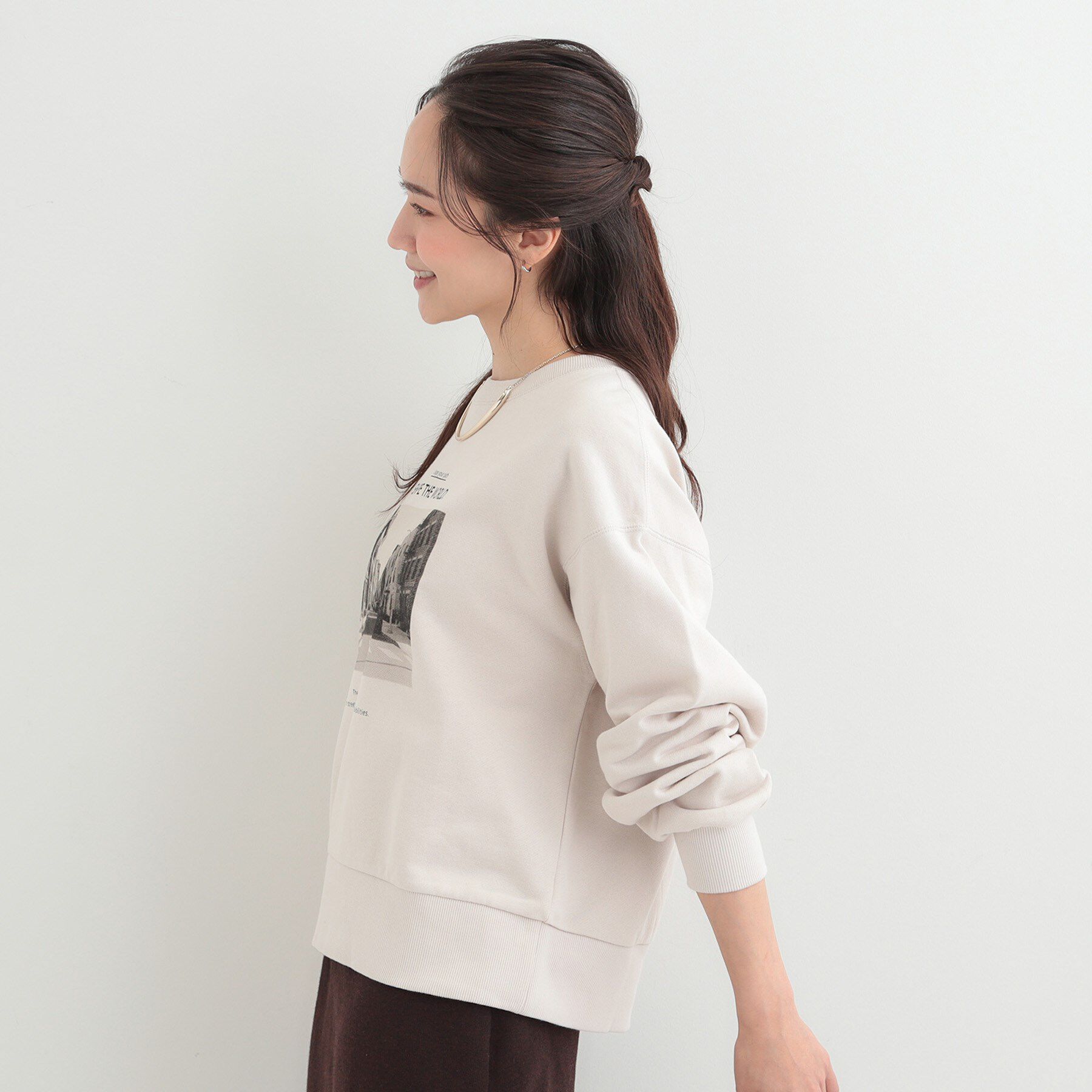 SHOO･LA･RUE「【綿100%/洗濯機可/S-LL】選べる4柄　プリントアソートスウェット」|パーカー|