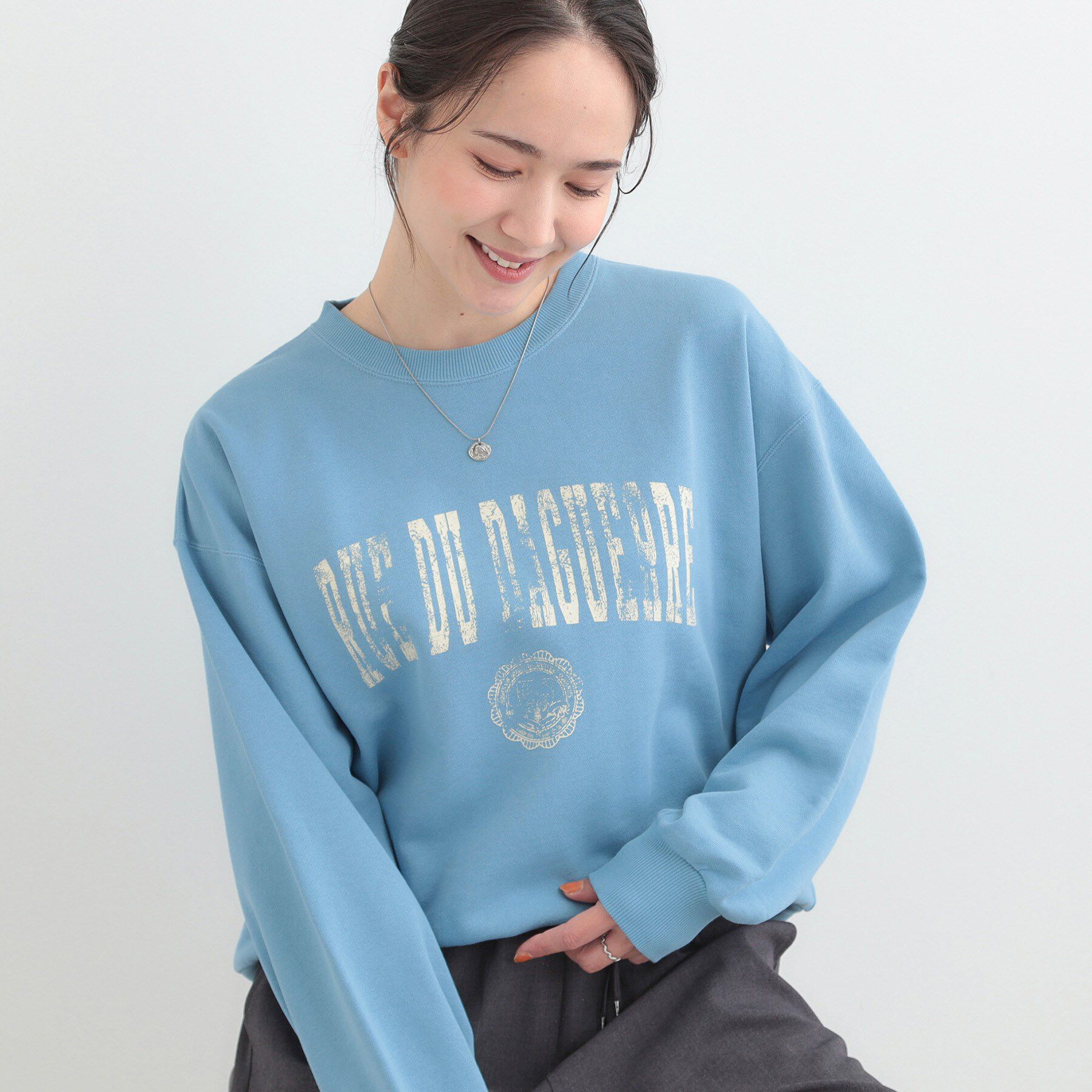 SHOO･LA･RUE「【綿100%/洗濯機可/S-LL】選べる4柄　プリントアソートスウェット」|パーカー|ブルー(492)