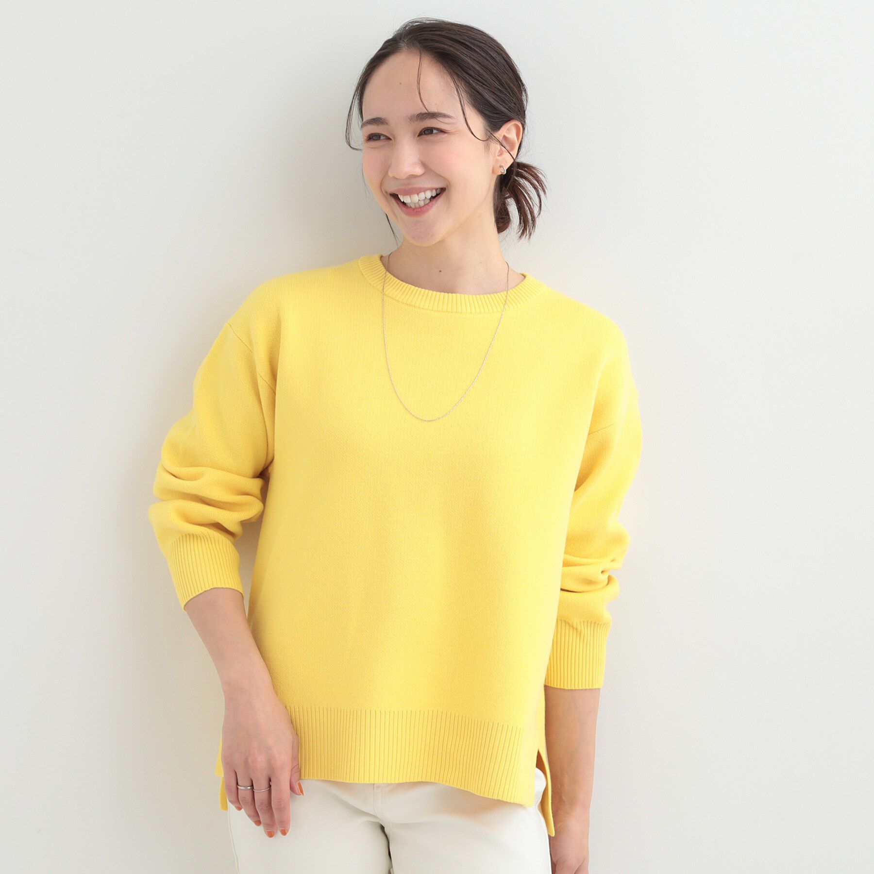 SHOO･LA･RUE「【S-LL/洗濯機可/体型カバー】大人世代も取り入れやすい スウェットライクニット」|ニット・セーター|