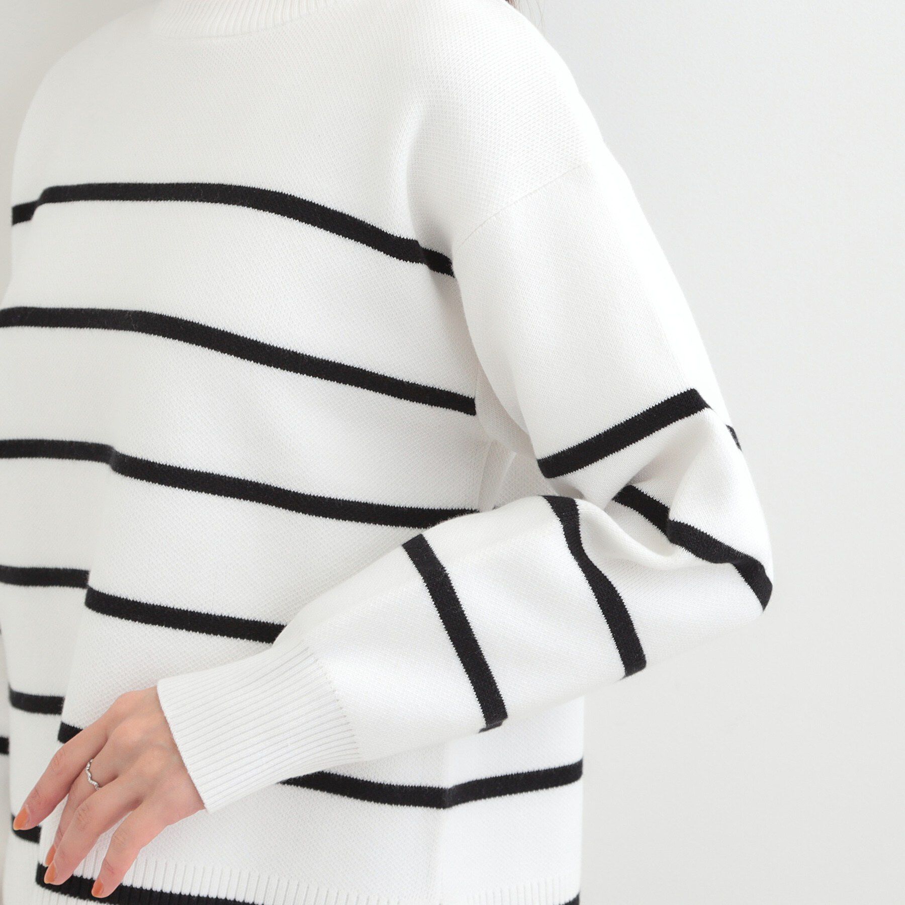 SHOO･LA･RUE「【S-LL/洗濯機可/体型カバー】大人世代も取り入れやすい スウェットライクニット」|ニット・セーター|