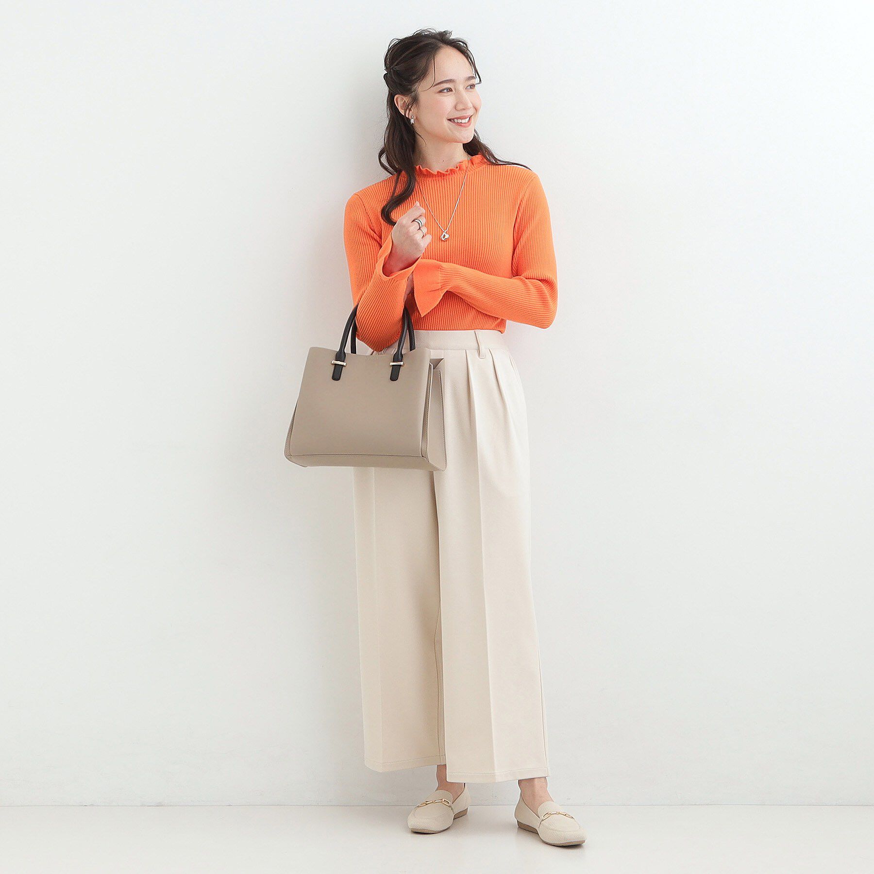 SHOO･LA･RUE「【2WAY】きれいめスタイルにマッチする 一枚革風 三層トートバッグ」|トートバッグ|