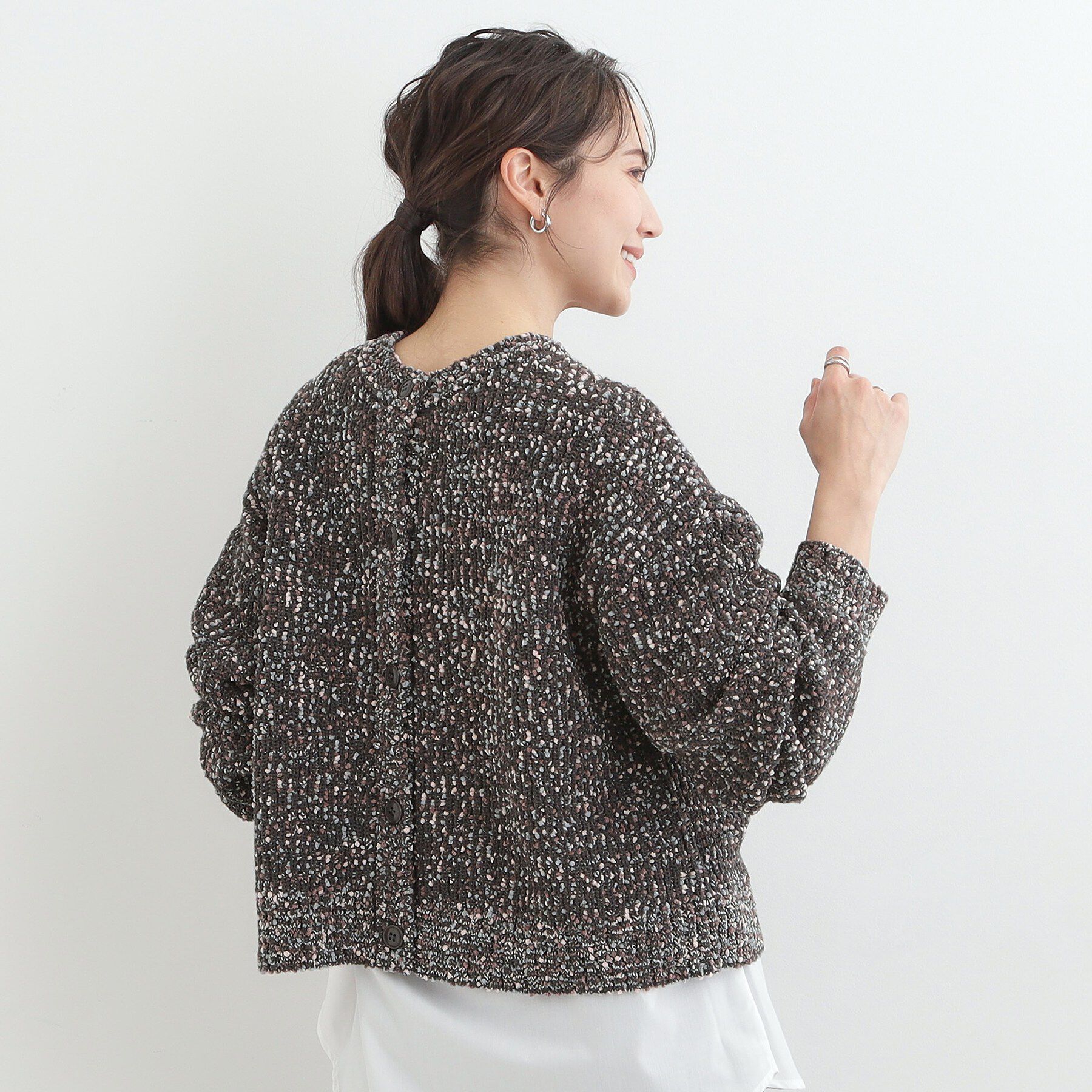 SHOO･LA･RUE「【洗濯機可/前後2WAY】ぽこぽこニットカーディガン」|カーディガン|