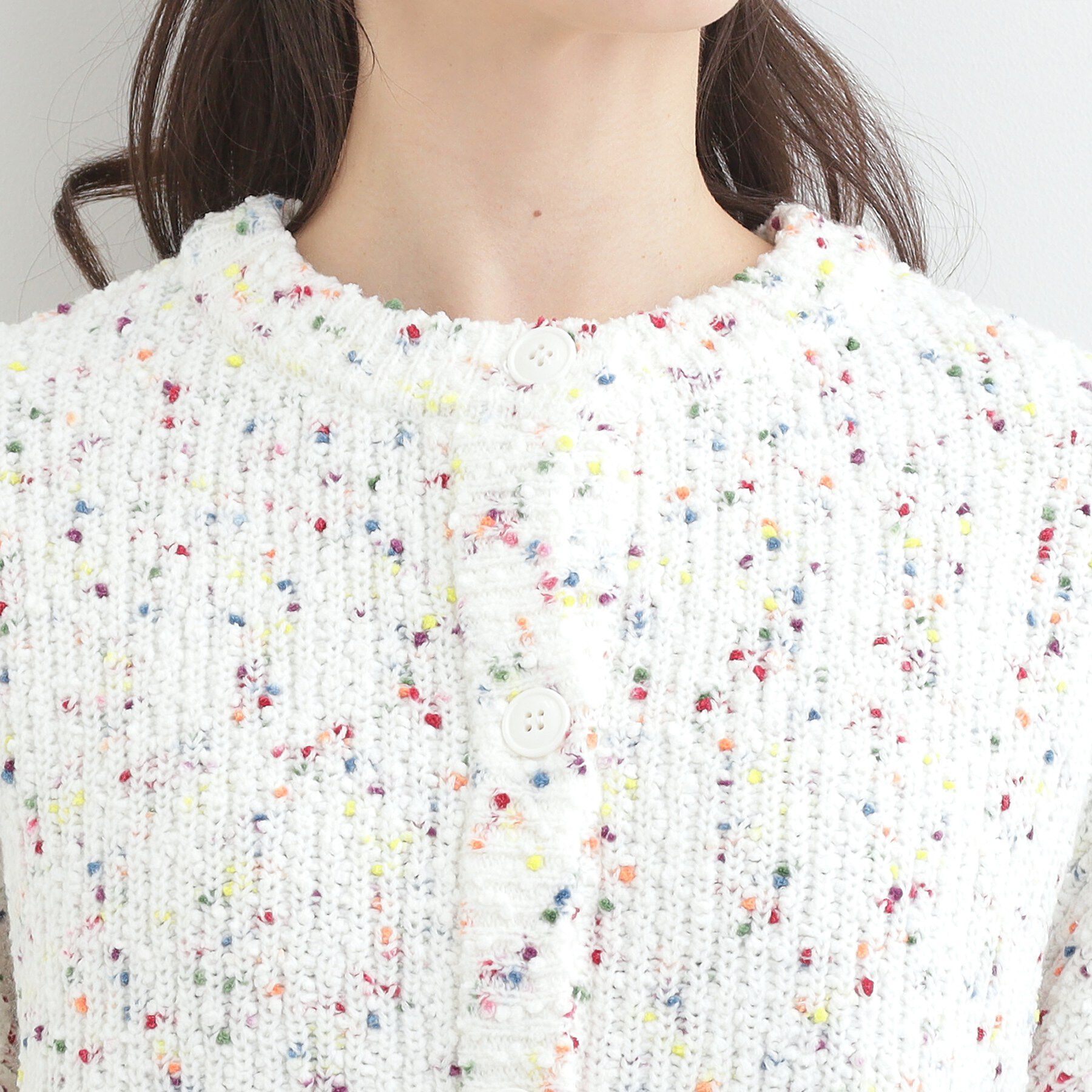 SHOO･LA･RUE「【洗濯機可/前後2WAY】ぽこぽこニットカーディガン」|カーディガン|