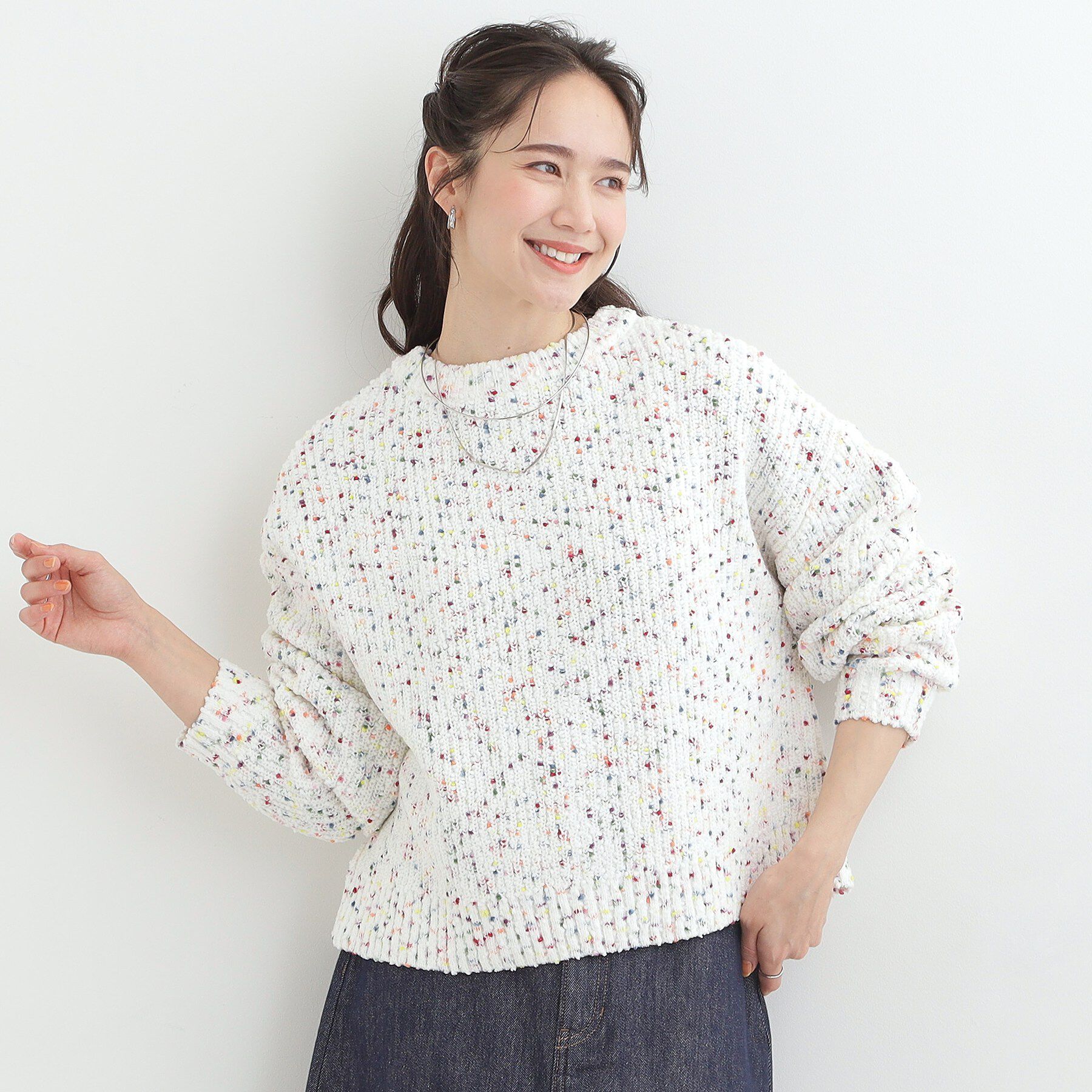 SHOO･LA･RUE「【洗濯機可/前後2WAY】ぽこぽこニットカーディガン」|カーディガン|