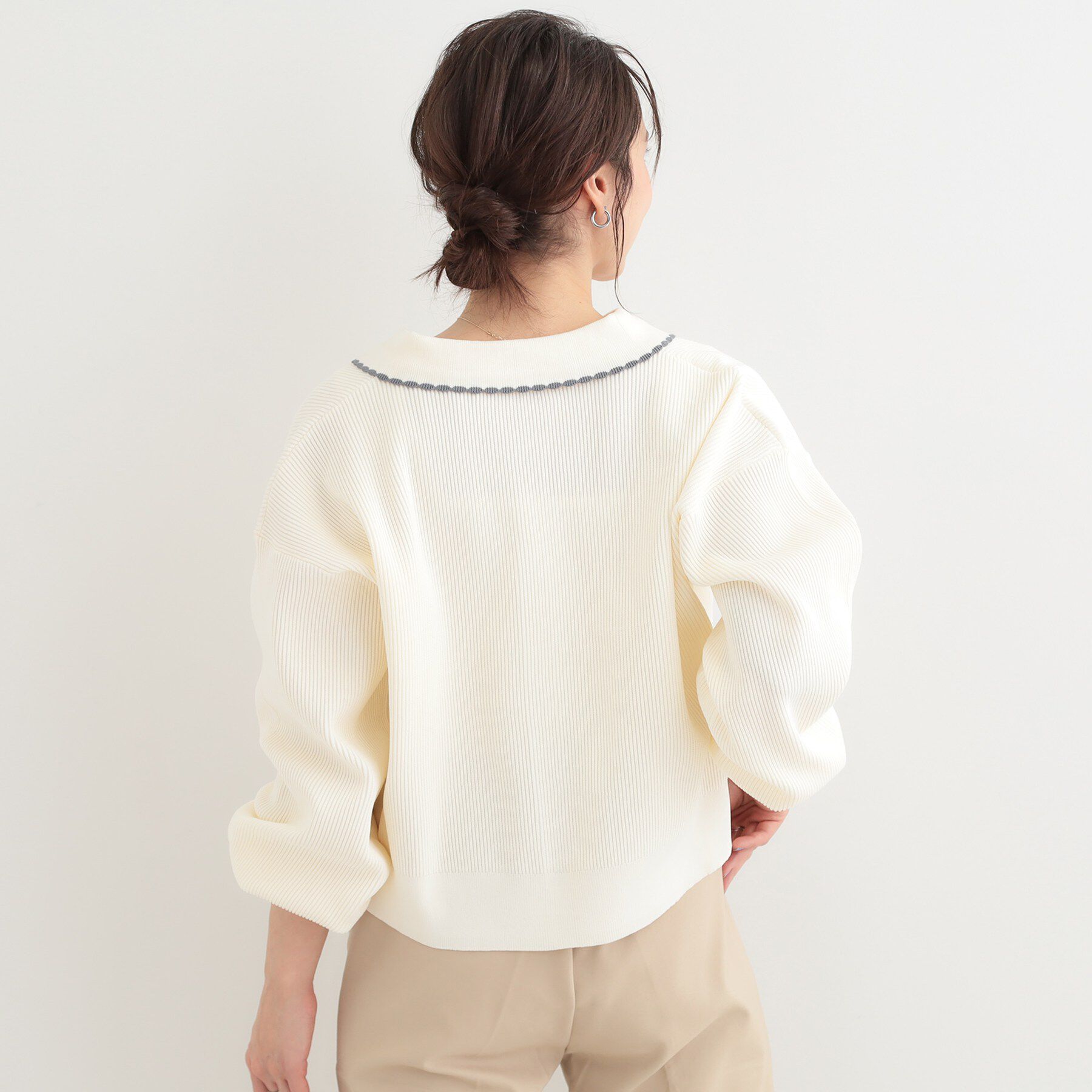 SHOO･LA･RUE「襟付きレース風カーディガン」|カーディガン|