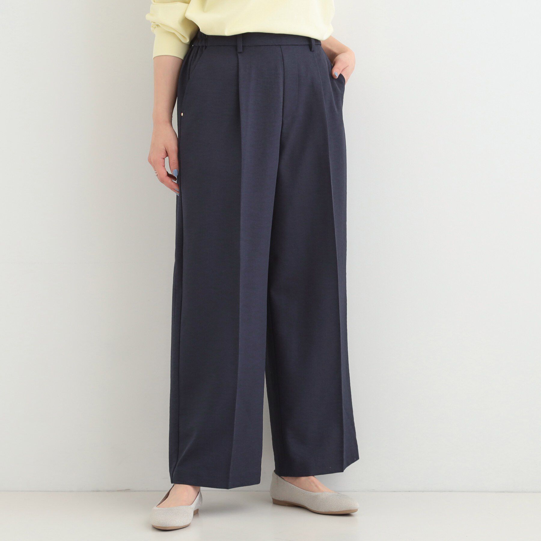SHOO･LA･RUE「【洗濯機可/セットアップ可/SS-LL/UV】脚のラインをきれいに見せる ワイドパンツ」|その他|