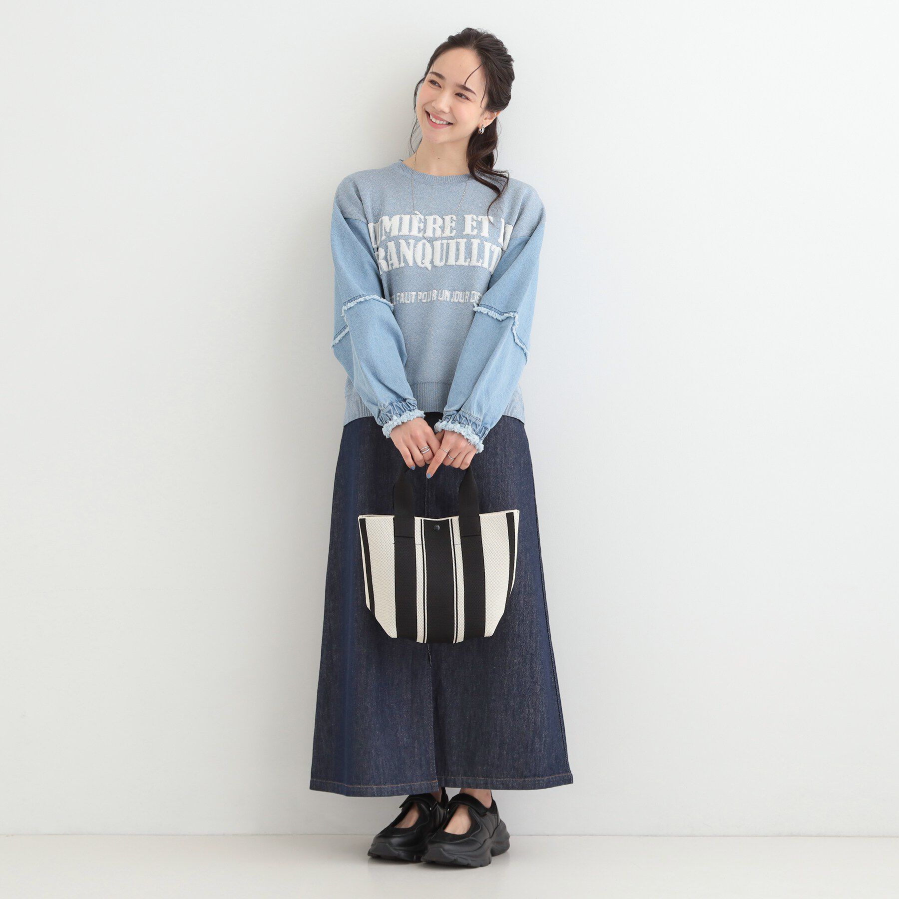 SHOO･LA･RUE「大人のカジュアルスタイルに ニットランチトートバッグ」|トートバッグ|