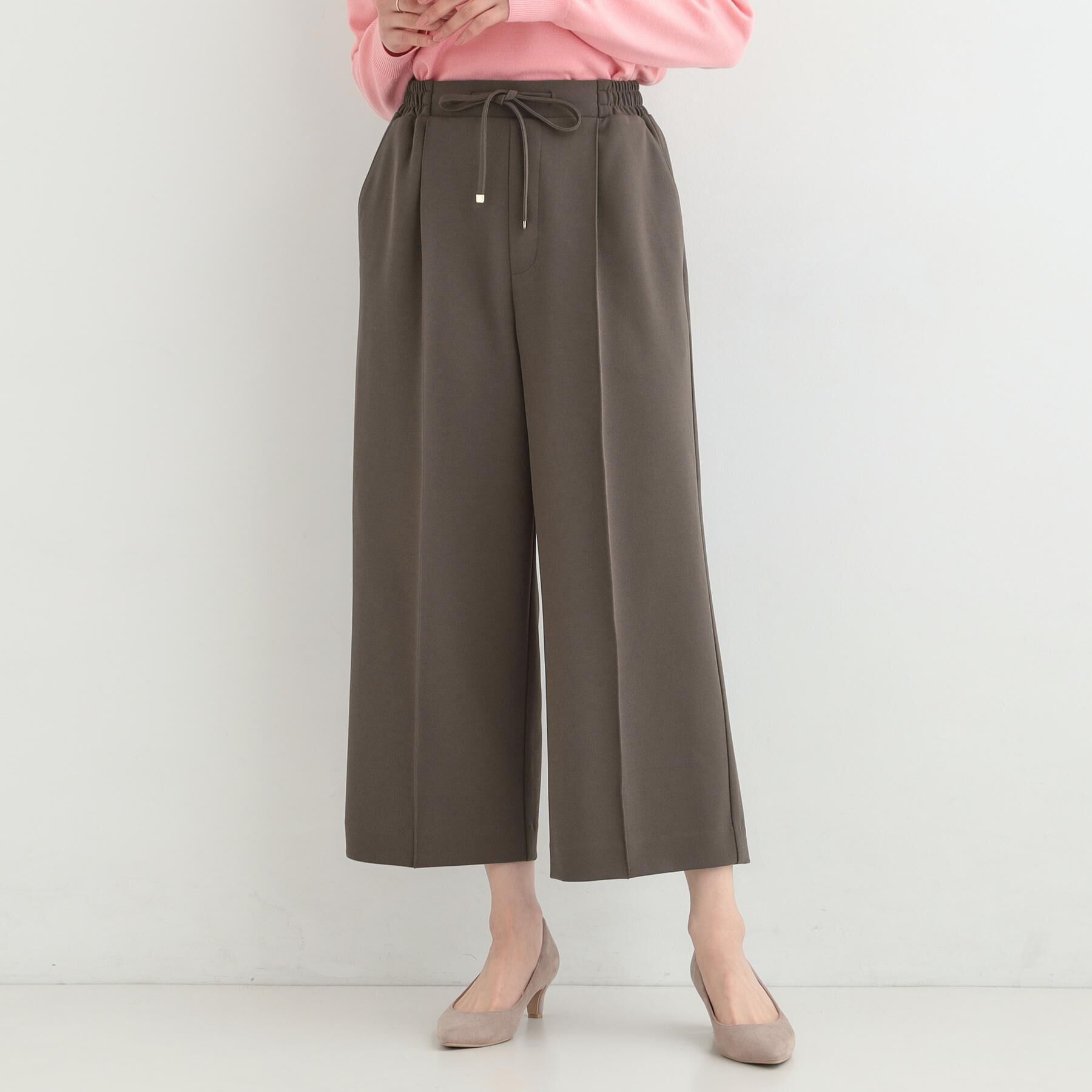 SHOO･LA･RUE「【高レビュー/S-LL/着丈選べる/洗濯後しわになりにくい】スマートに見えるイージーワイドパンツ」|その他|