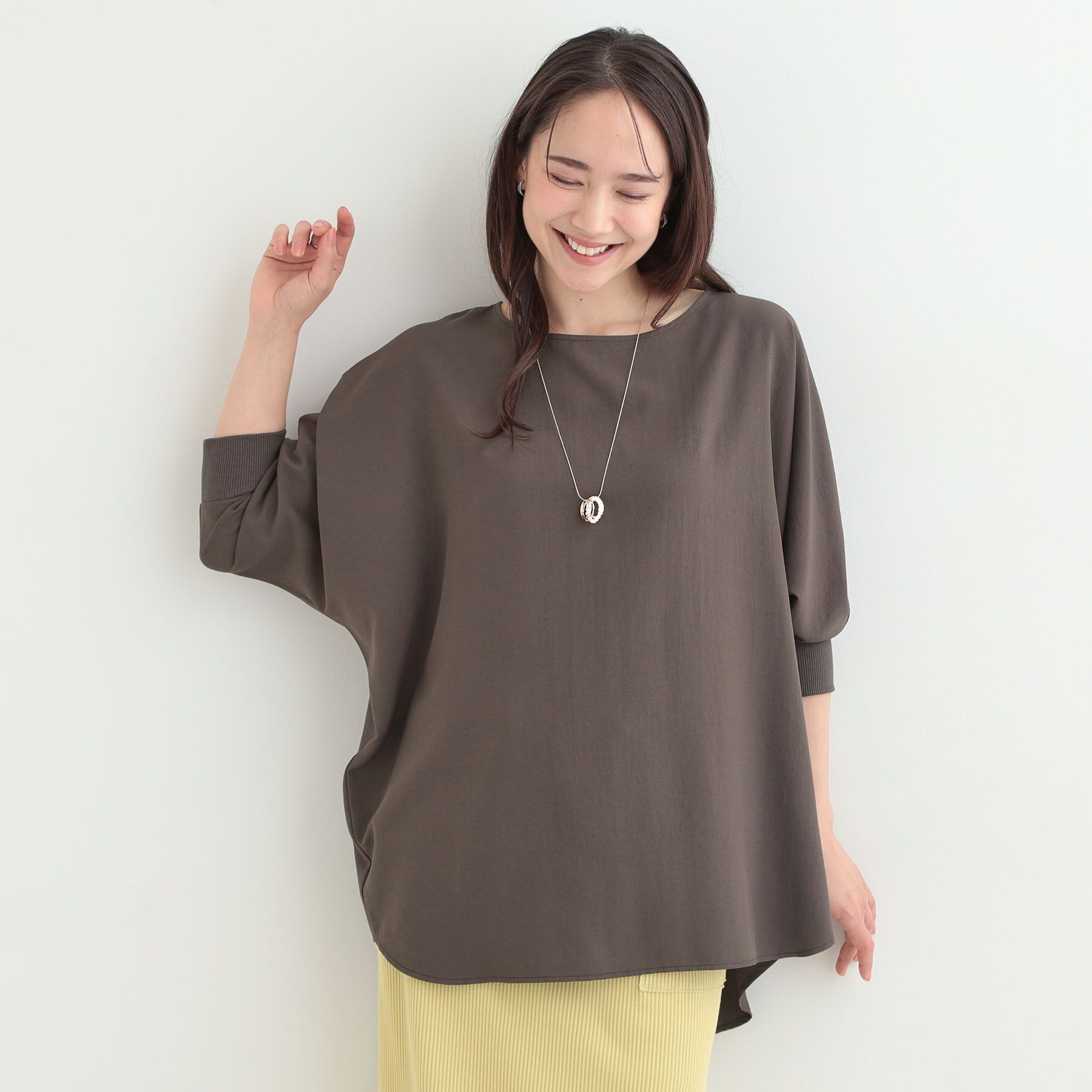 SHOO･LA･RUE「【着丈選べる/体型カバー/洗濯機可】さらさらとろん ドルマンブラウス」|シャツ・ブラウス|