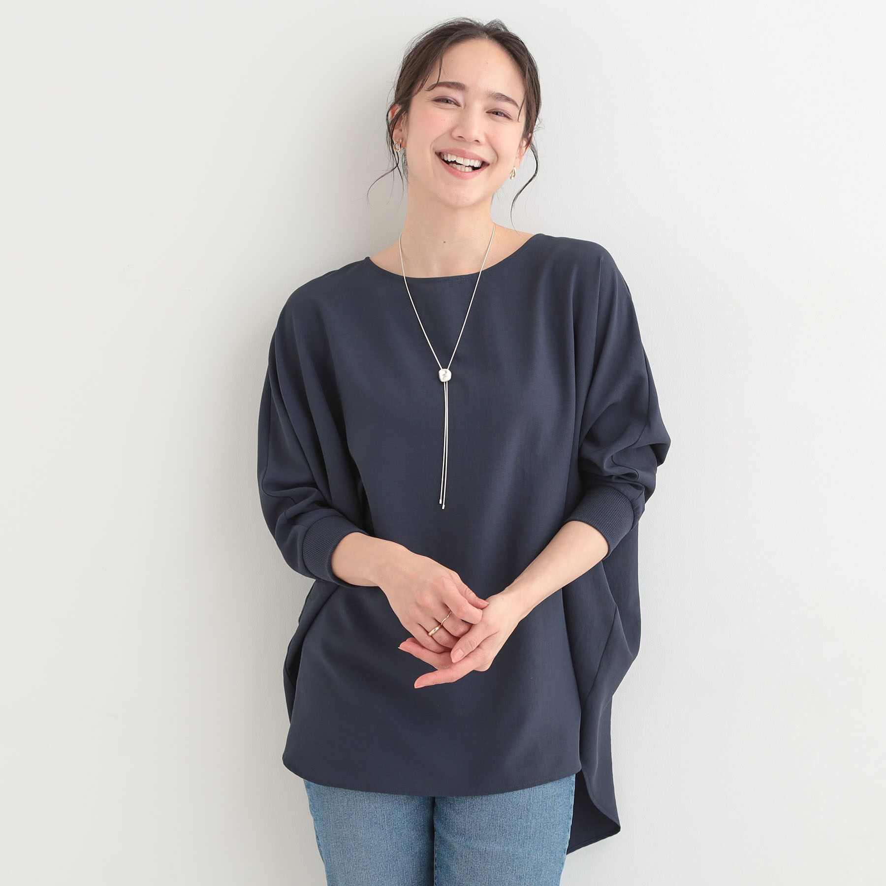 SHOO･LA･RUE「【着丈選べる/体型カバー/洗濯機可】さらさらとろん ドルマンブラウス」|シャツ・ブラウス|