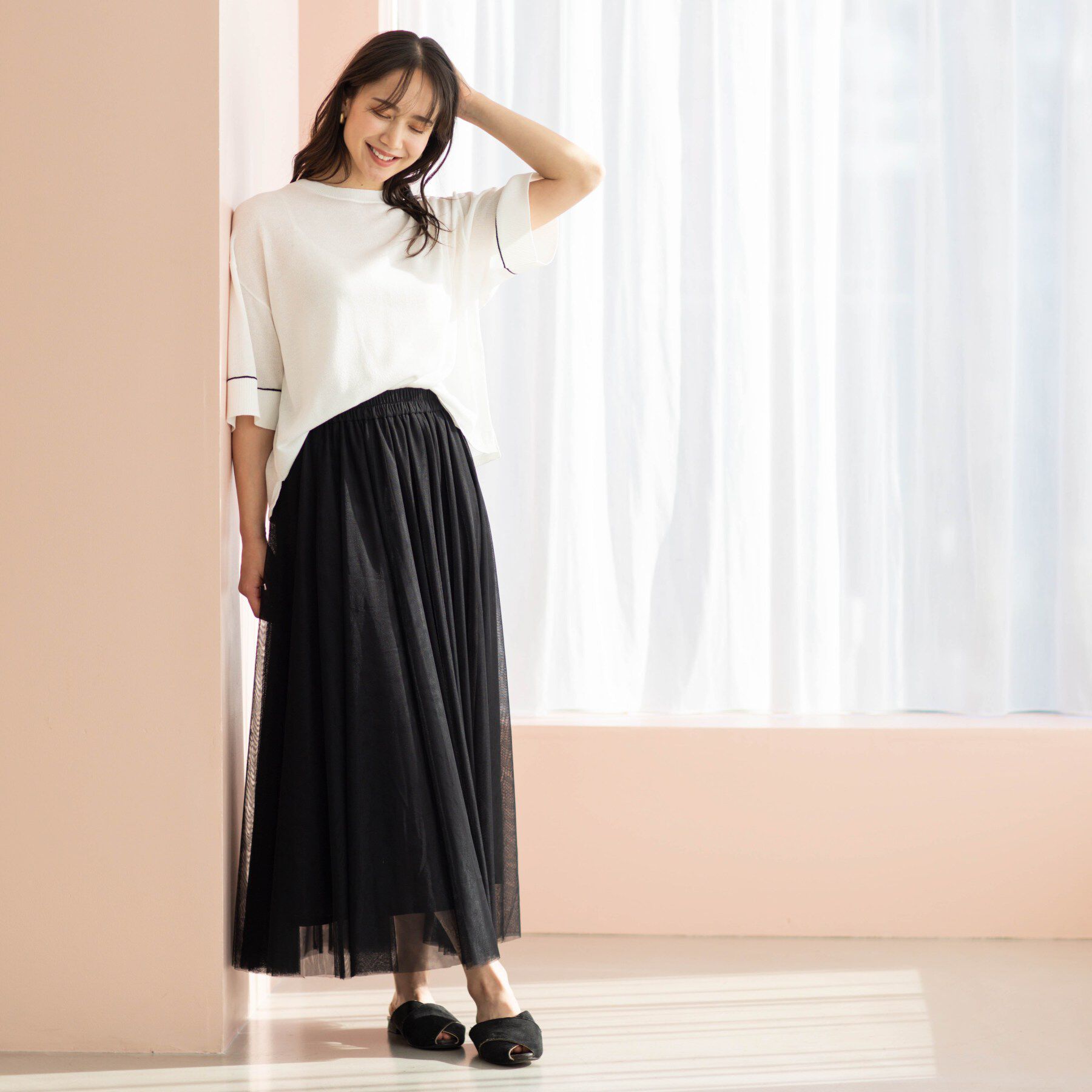 SHOO･LA･RUE「配色ラインニットTシャツ」|ニット・セーター|