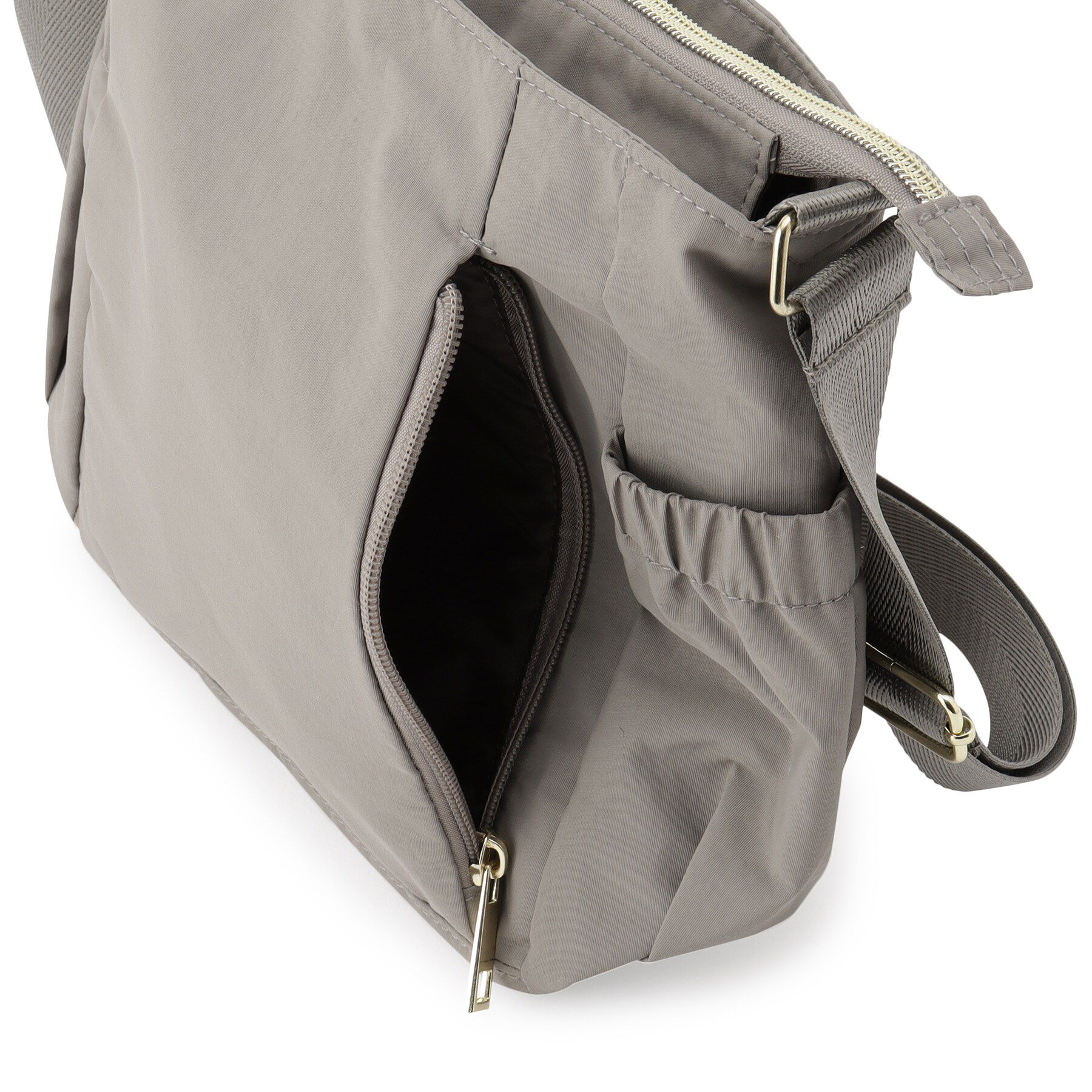 SHOO･LA･RUE「【撥水】縦ファスナー8ポケットショルダーバッグ」|ショルダー・メッセンジャー|