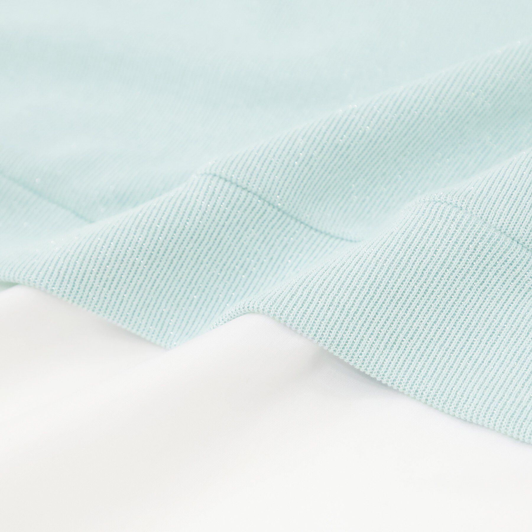 SHOO･LA･RUE「【洗濯機可/S-LL】1枚でサマ見え ラメニットソー レイヤード風トップス」|Tシャツ・カットソー|