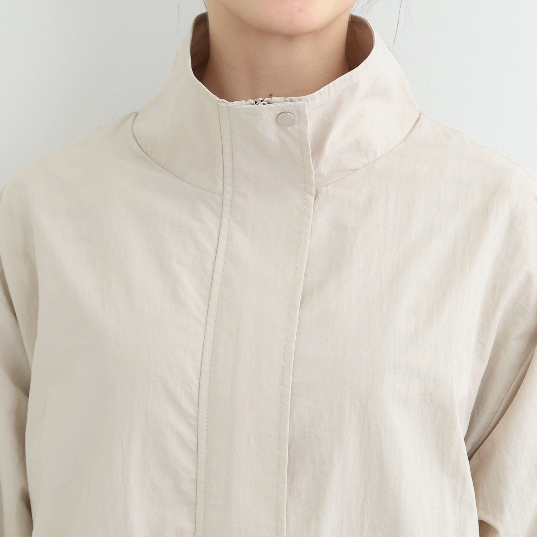 SHOO･LA･RUE「【防花粉/S-LL】ウエストマークですっきり見え　軽やかスタンドブルゾン」|ブルゾン・スタジャン|