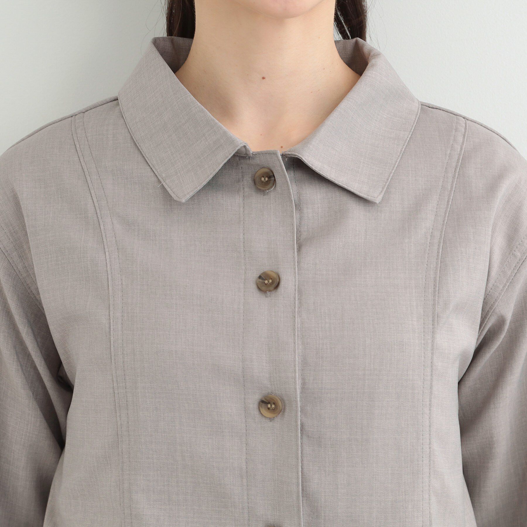 SHOO･LA･RUE「【2点セット/S-LL】おとなの抜け感 ショート丈シャツ＋キャミワンピース」|スーツ|