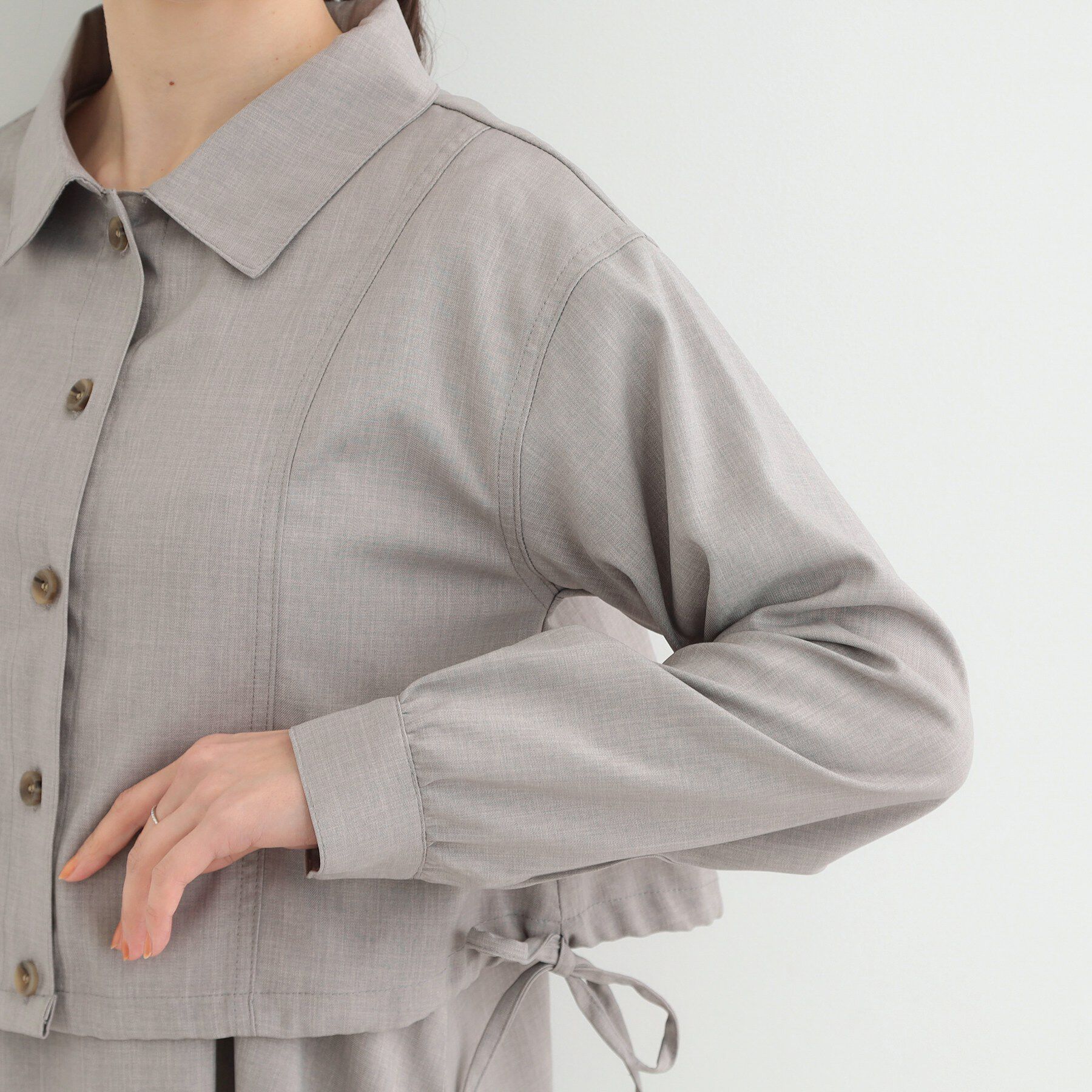 SHOO･LA･RUE「【2点セット/S-LL】おとなの抜け感 ショート丈シャツ＋キャミワンピース」|スーツ|