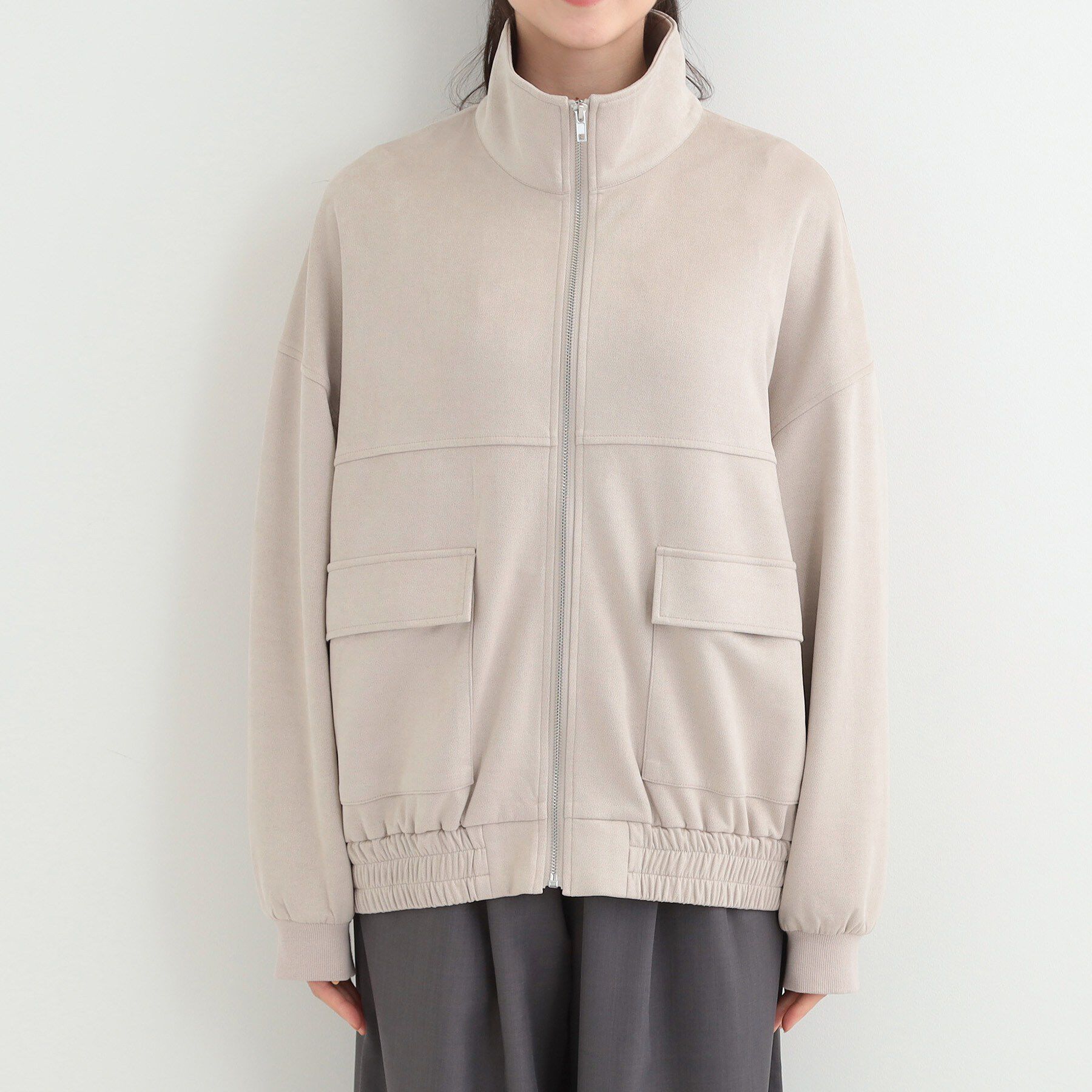 SHOO･LA･RUE「とろける手触り　カットスエードスタンドブルゾン」|ブルゾン・スタジャン|