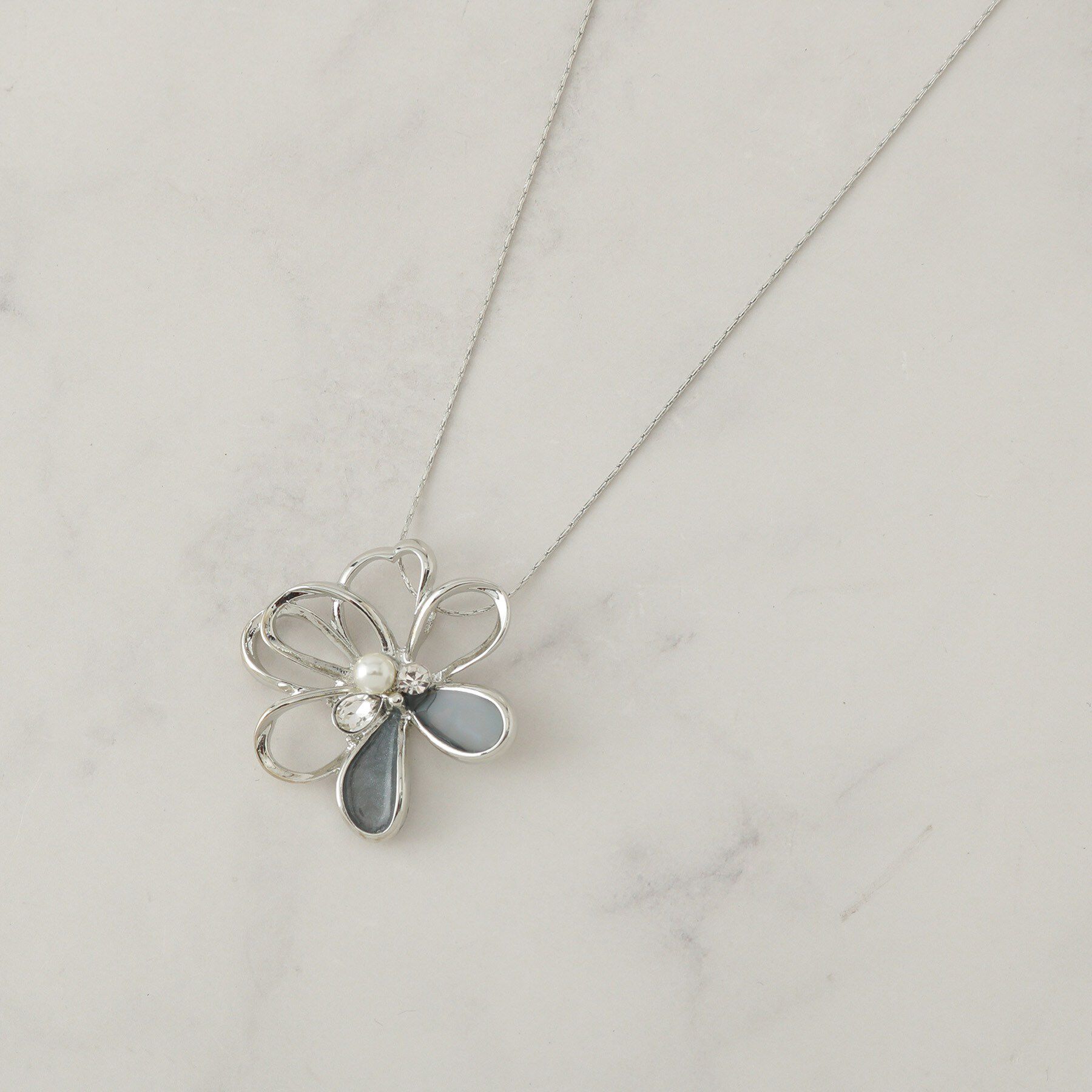 SHOO･LA･RUE「エポ花モチーフネックレス」|ネックレス|シルバー(006)