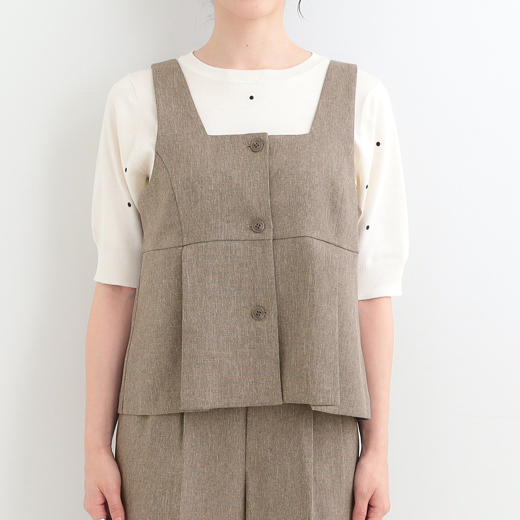 SHOO･LA･RUE「【2点セット/S-LL】着回し力も抜群　着るだけで決まる大人上品セットアップ」|スーツ|