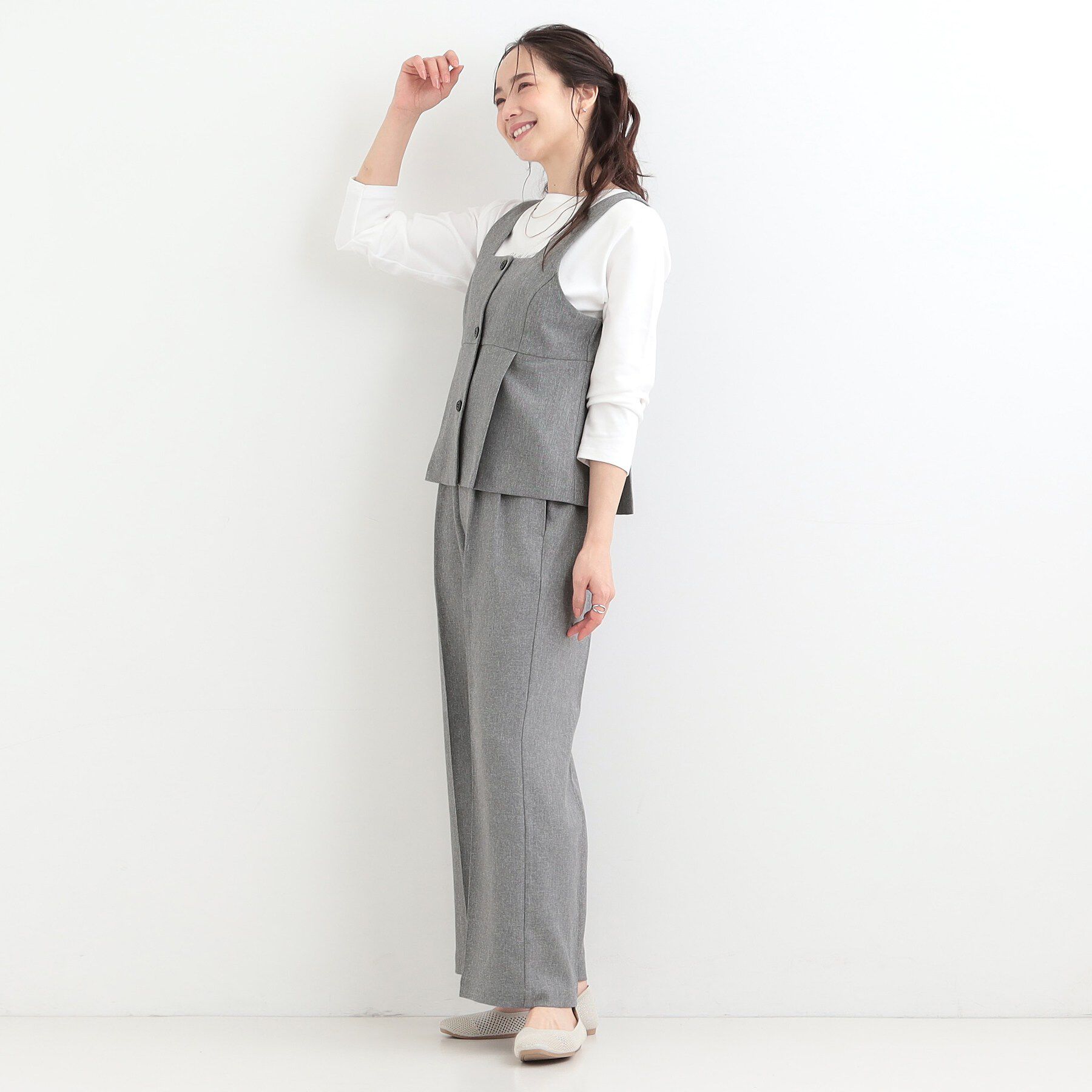 SHOO･LA･RUE「【2点セット/S-LL】着回し力も抜群　着るだけで決まる大人上品セットアップ」|スーツ|