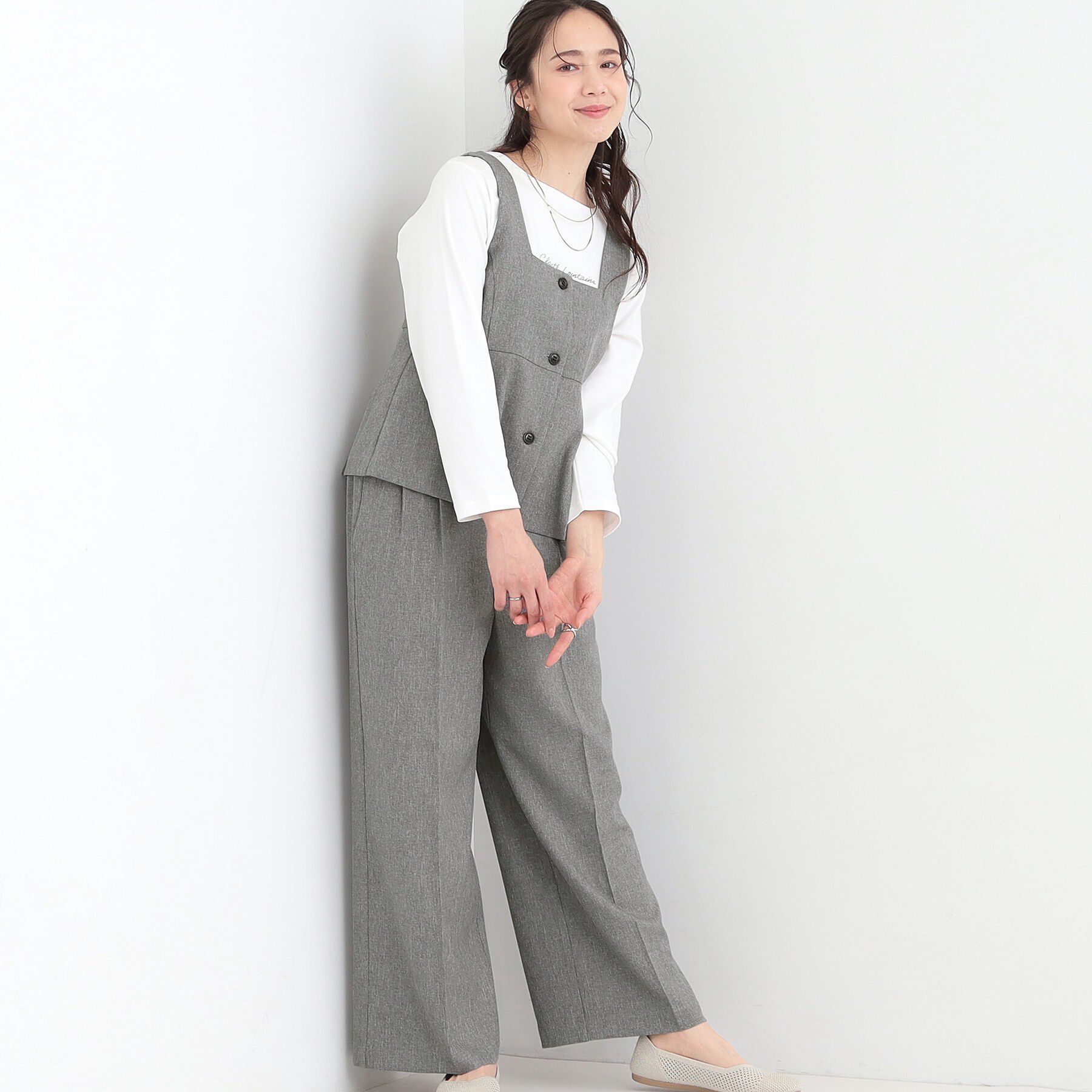 SHOO･LA･RUE「【2点セット/S-LL】着回し力も抜群　着るだけで決まる大人上品セットアップ」|スーツ|ブラック(019)