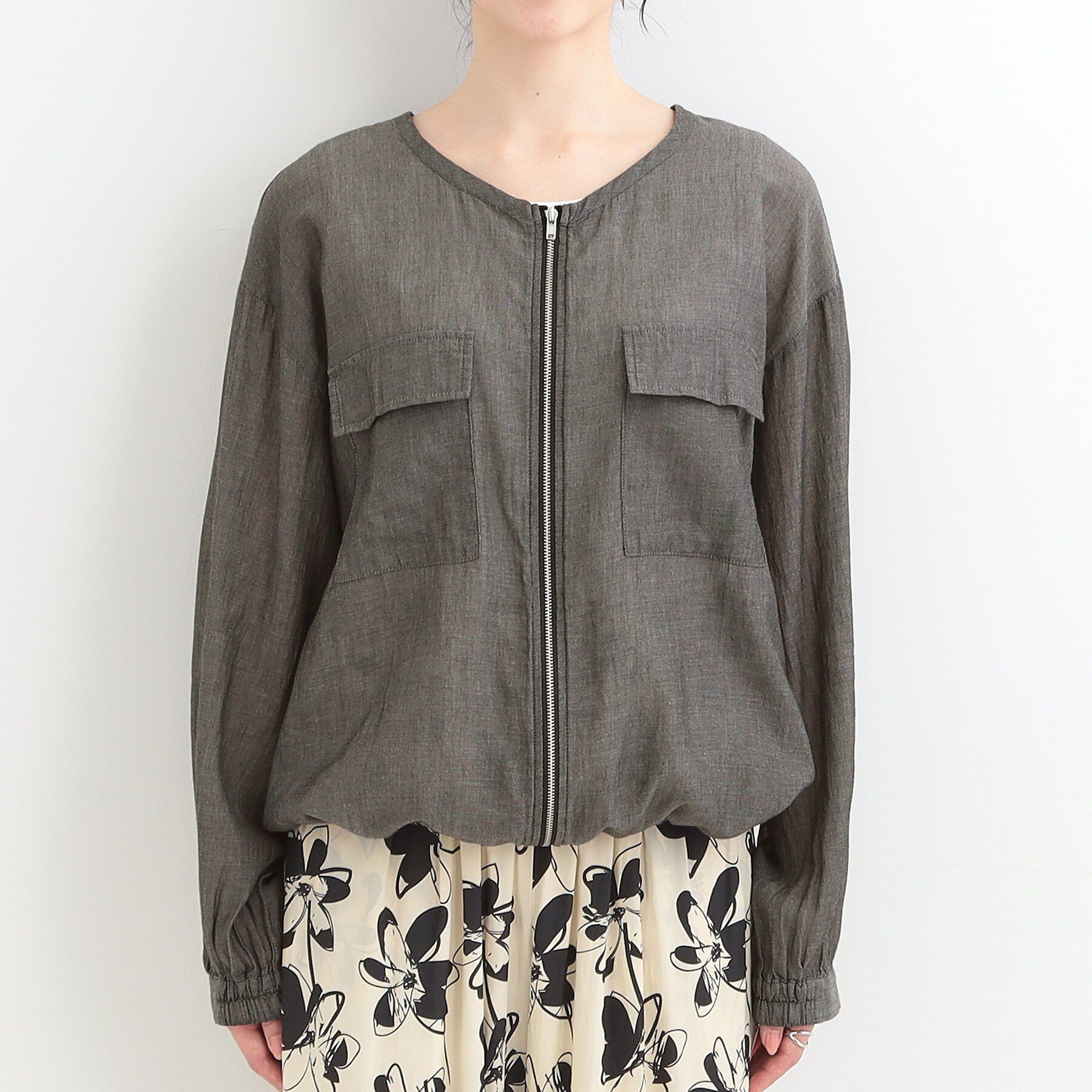 SHOO･LA･RUE「【S-LL】優しく透ける シアーデニムブルゾン」|デニムジャケット|