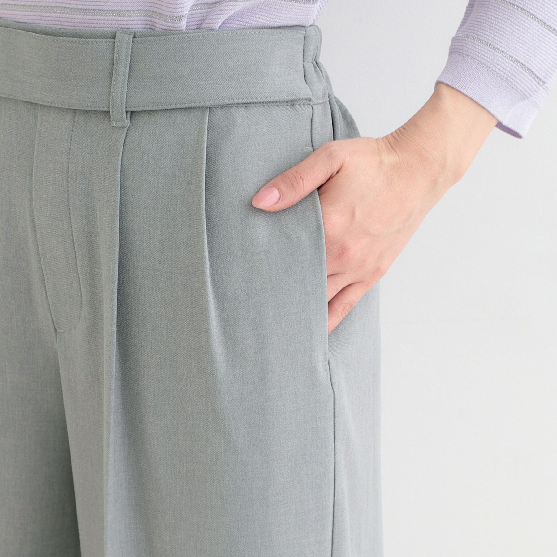 SHOO･LA･RUE「【着丈選べる/S-LL/洗濯機可】楽ちん&times;きれいみえ　ストレッチワイドパンツ」|その他|