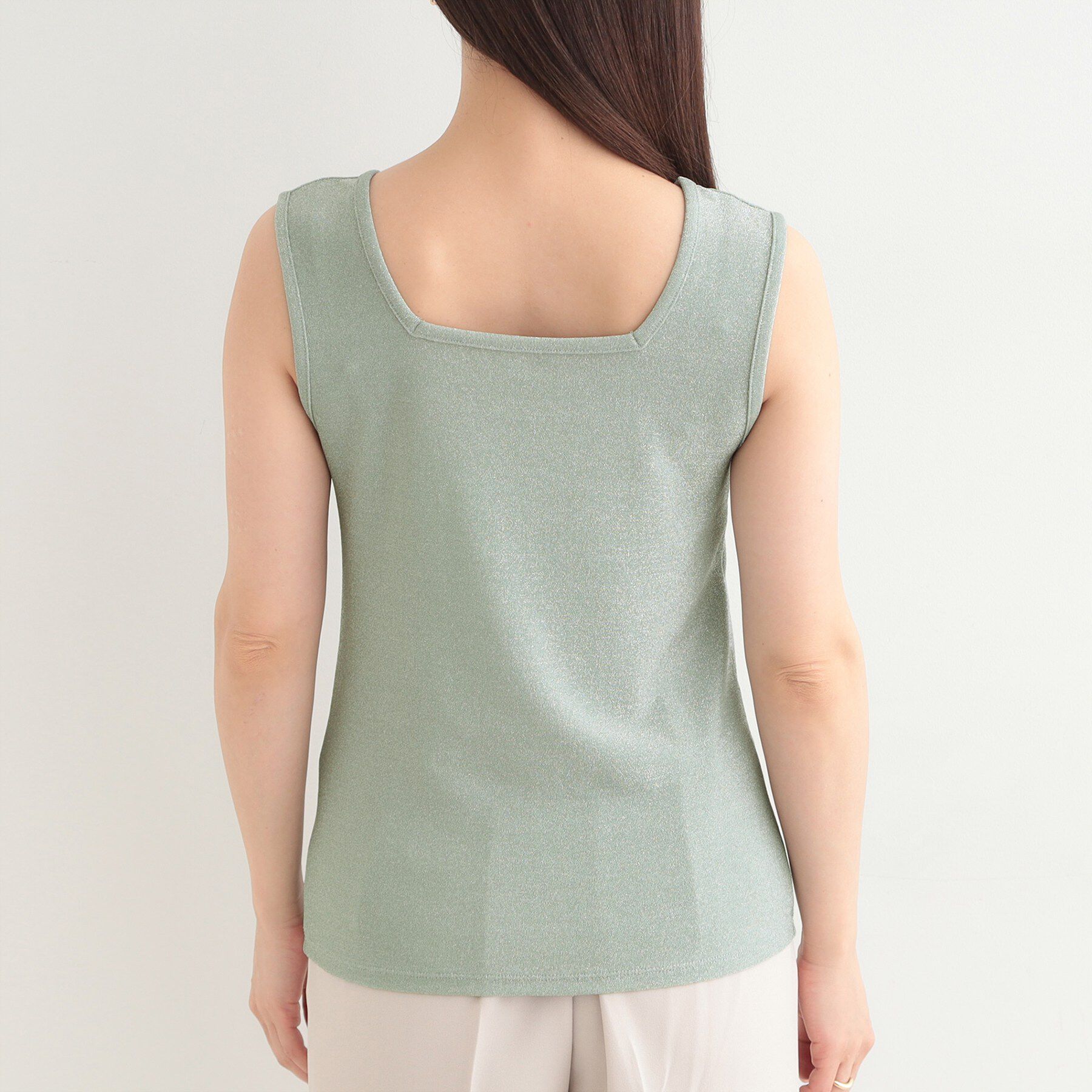 SHOO･LA･RUE「【前後2WAY/洗濯機可/S-LL】コーデのさりげないアクセントに　きらきらラメタンク」|キャミソール|