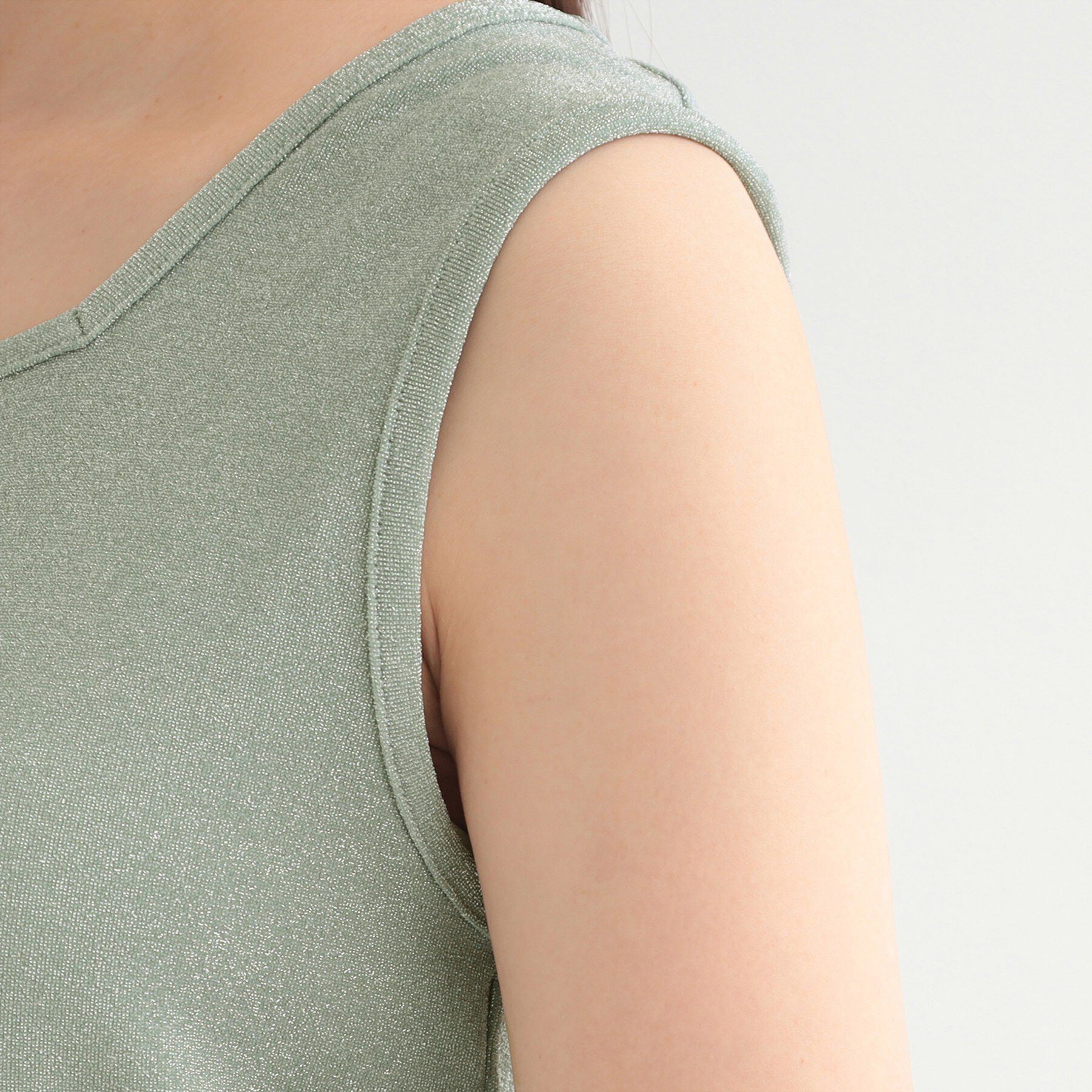 SHOO･LA･RUE「【前後2WAY/洗濯機可/S-LL】コーデのさりげないアクセントに　きらきらラメタンク」|キャミソール|