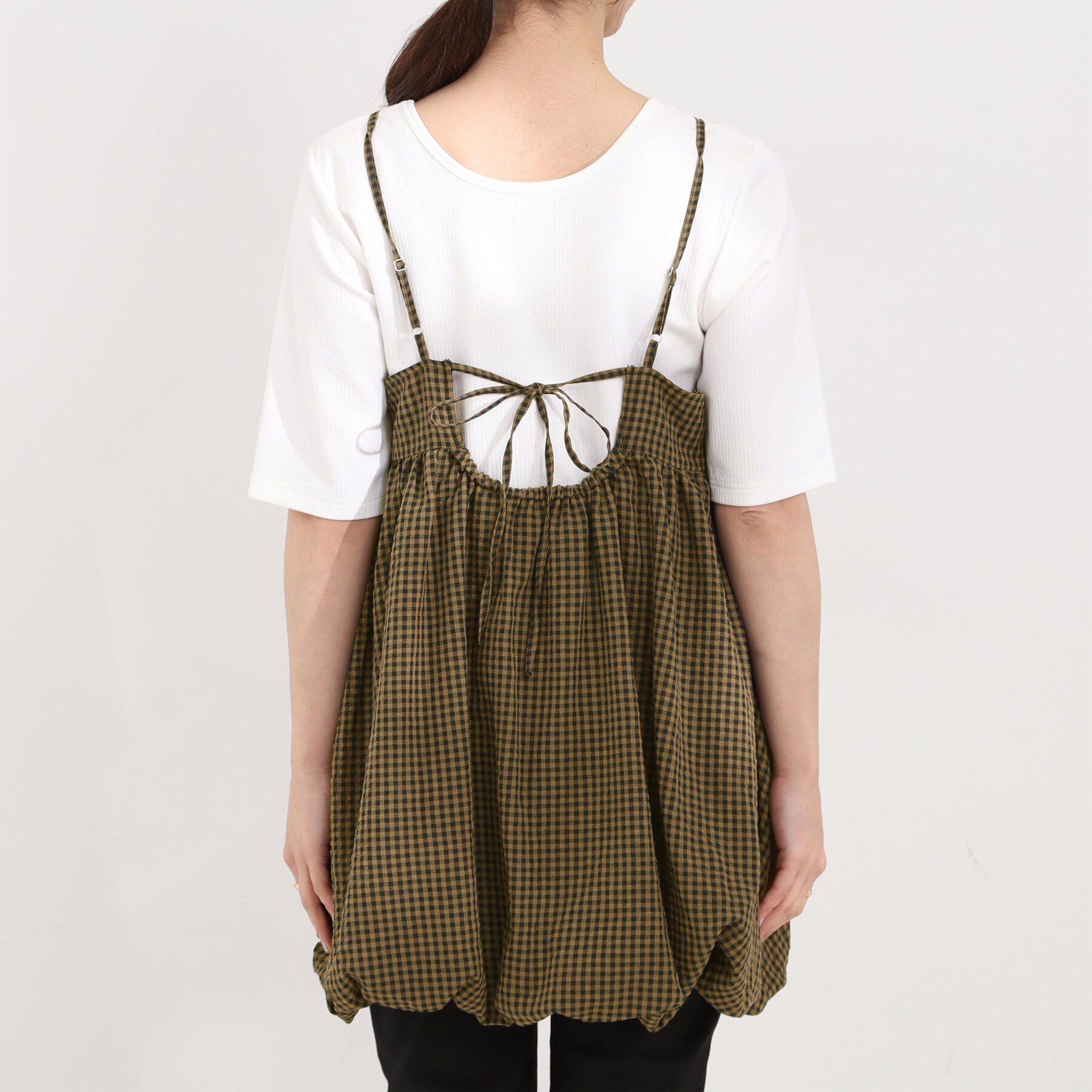 SHOO･LA･RUE「ギンガムチェック柄バルーンキャミ」|チュニック|