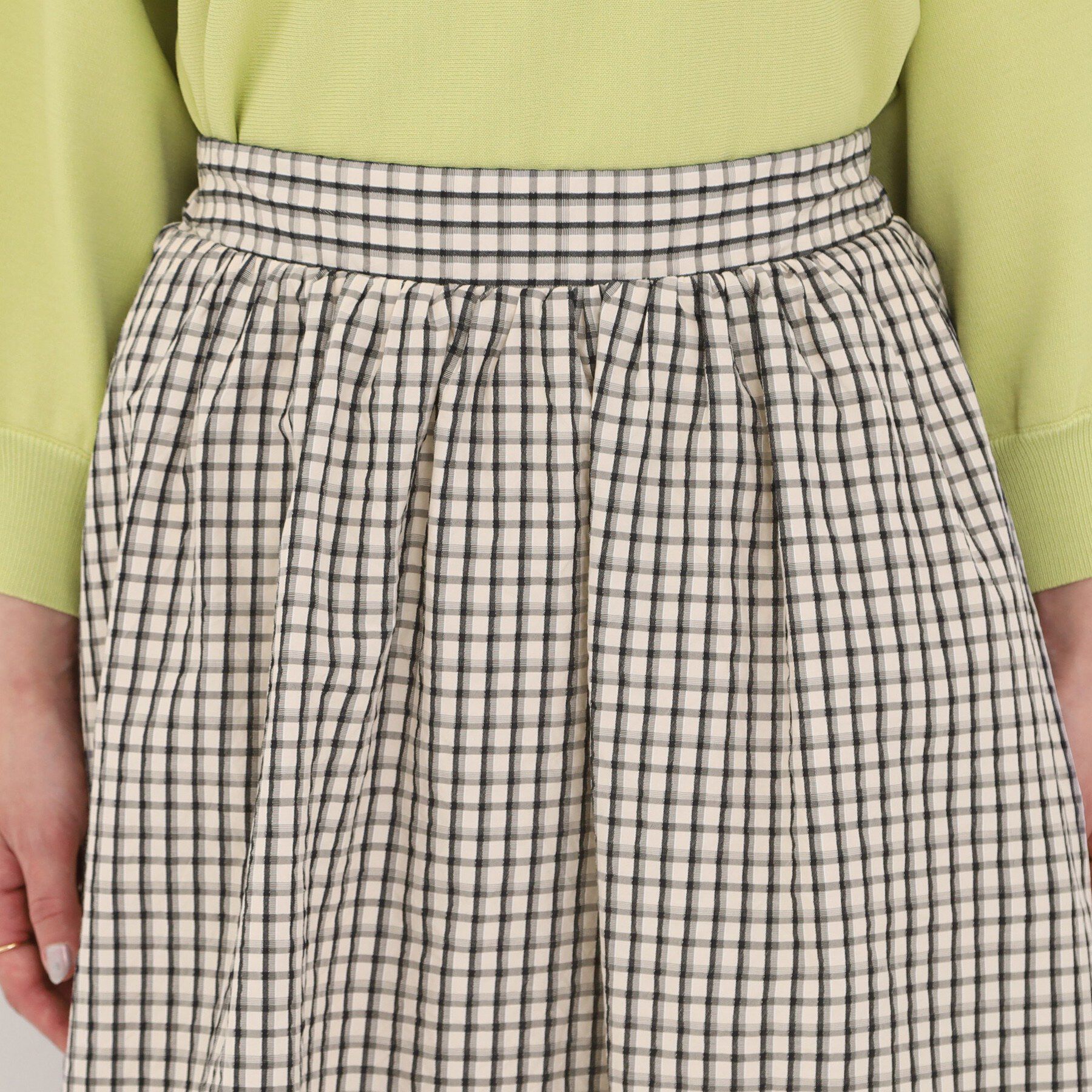 SHOO･LA･RUE「【セットアップ可】サッカーチェックフレアスカート」|スカート|