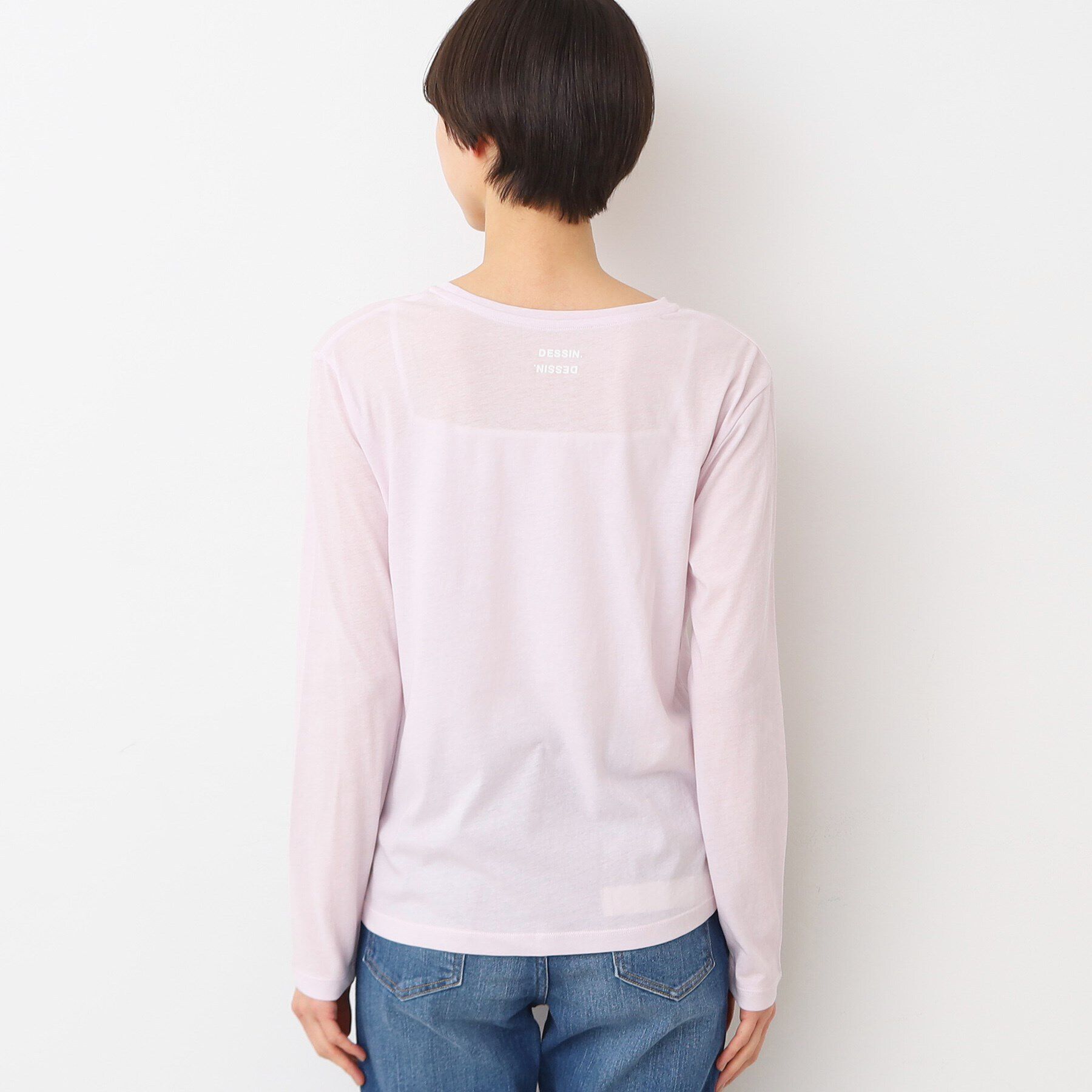 Dessin「【洗える】クルーネックシースルーロンT」|Tシャツ・カットソー|