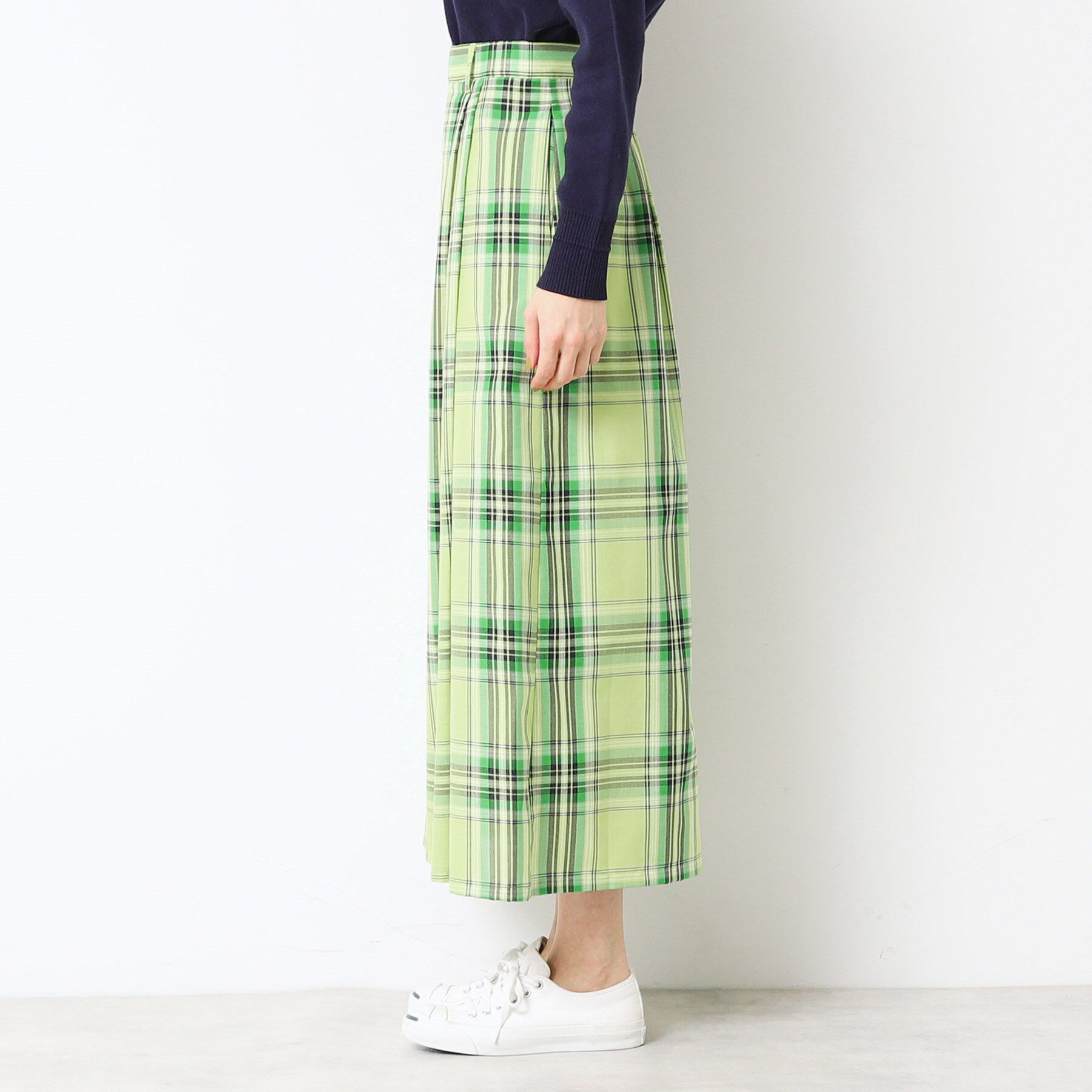 Dessin「【後ろゴム・洗える・4サイズ展開】映えチェック柄タック入りスカート（XS～L）」|スカート|