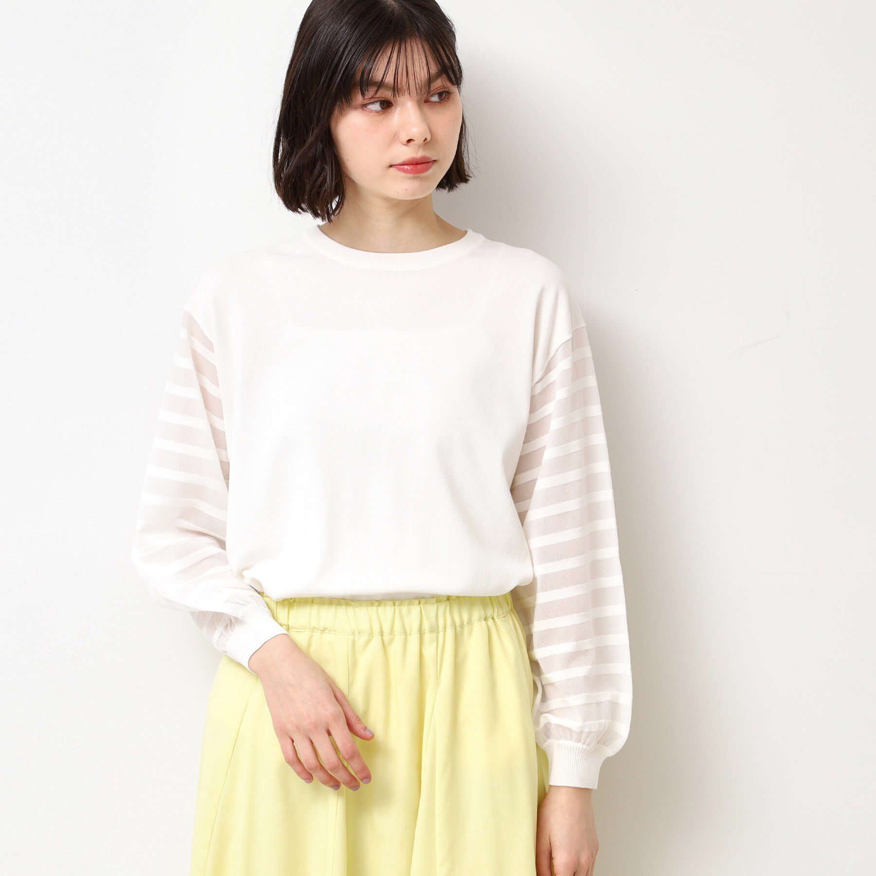 Dessin「【洗える】スリーブボーダーニット（S～L）」|ニット・セーター|