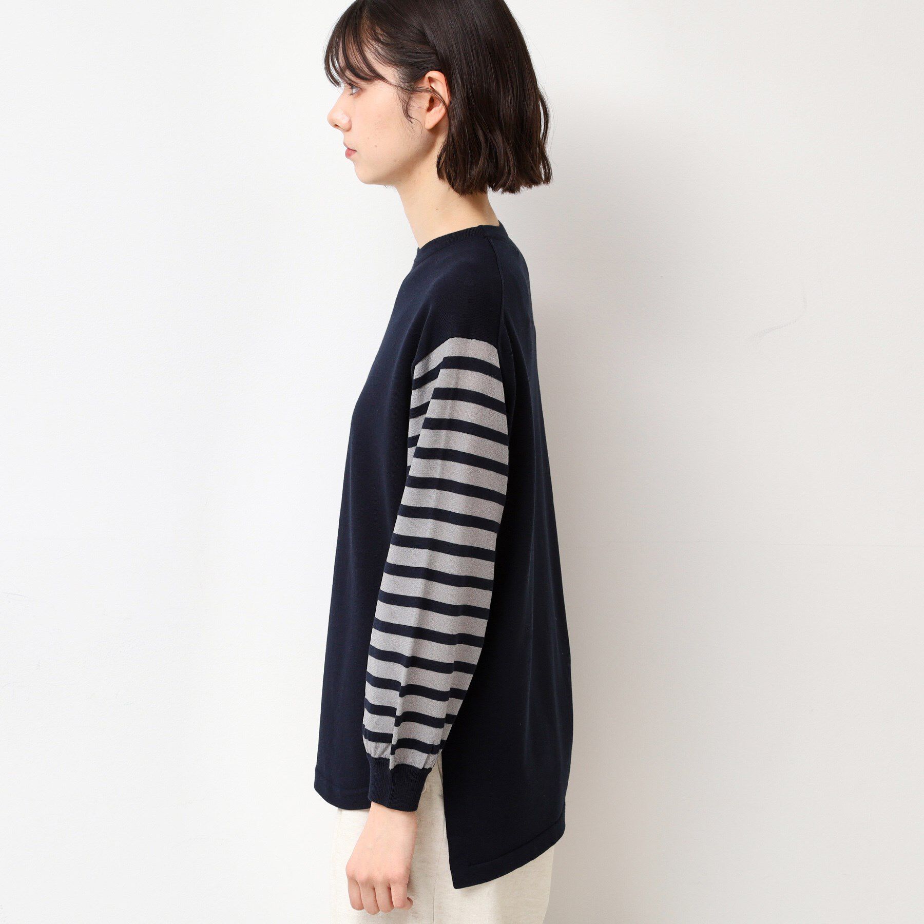 Dessin「【洗える】スリーブボーダーニット（S～L）」|ニット・セーター|