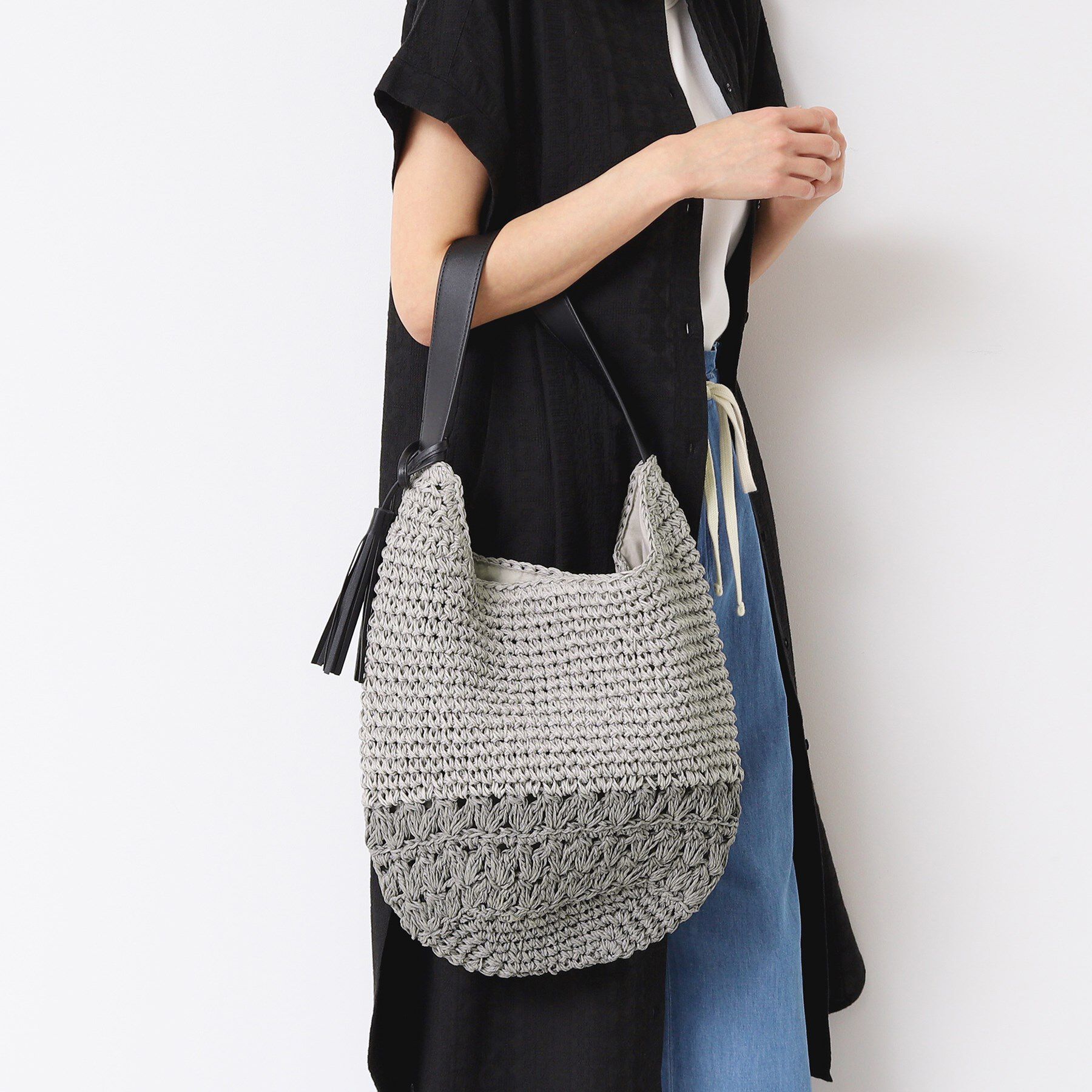 Dessin「【軽量】タッセルペーパーショルダーバッグ」|ショルダー・メッセンジャー|チャコールグレー(5