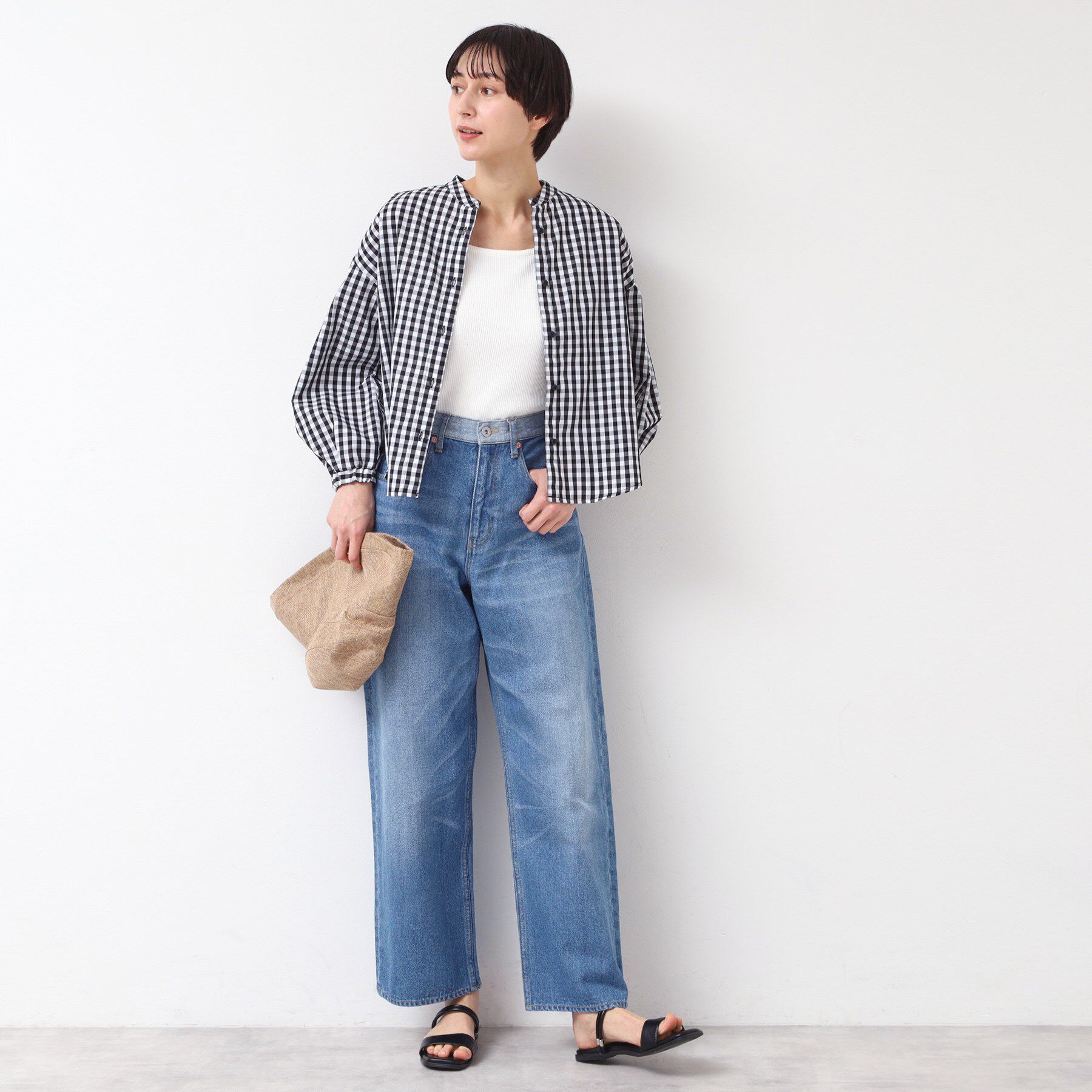 Dessin「【洗える・4サイズ展開】バンドカラーシャツ（XS～L）」|シャツ・ブラウス|