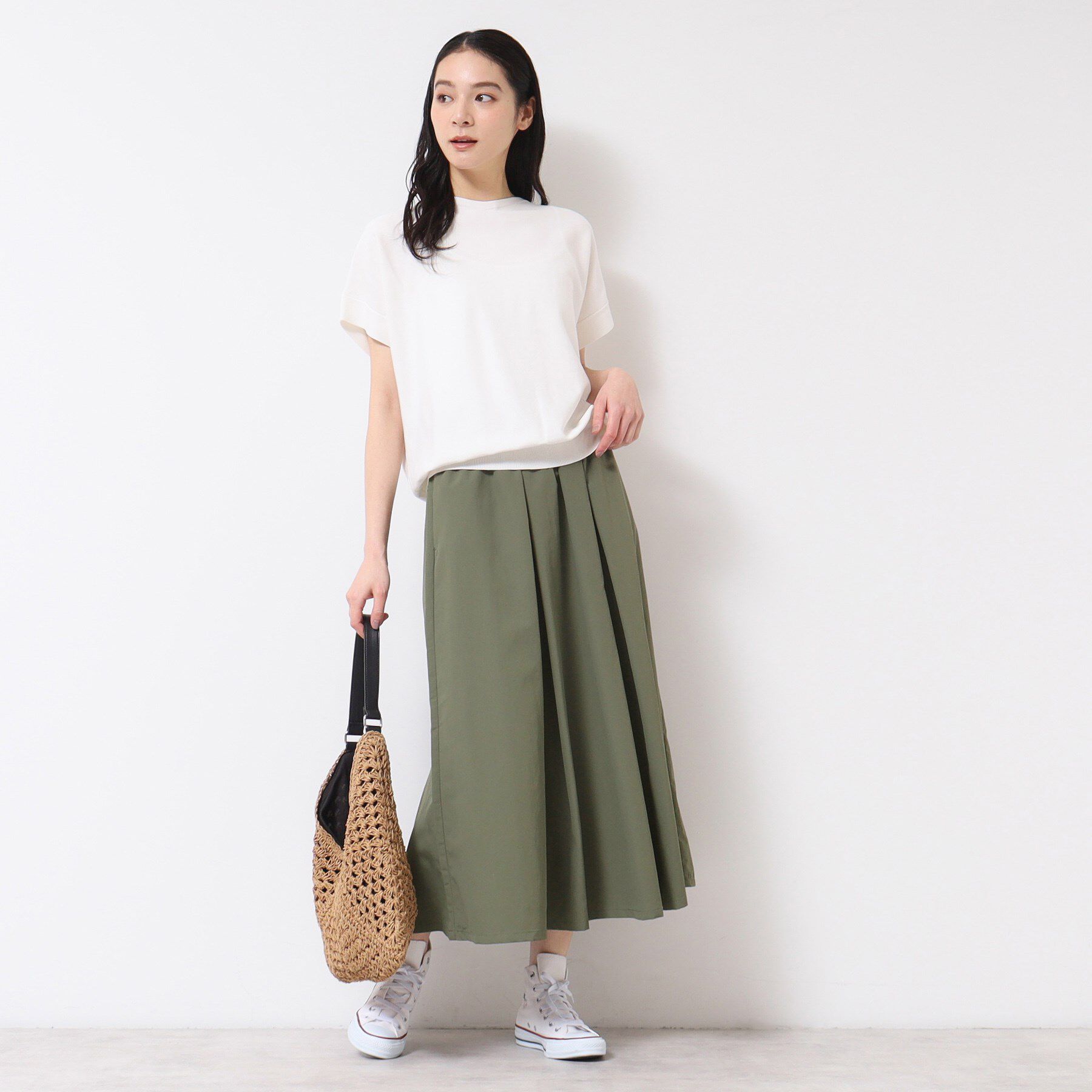 Dessin「【ウエストゴム・洗える】ナイロンフレアスカート」|スカート|