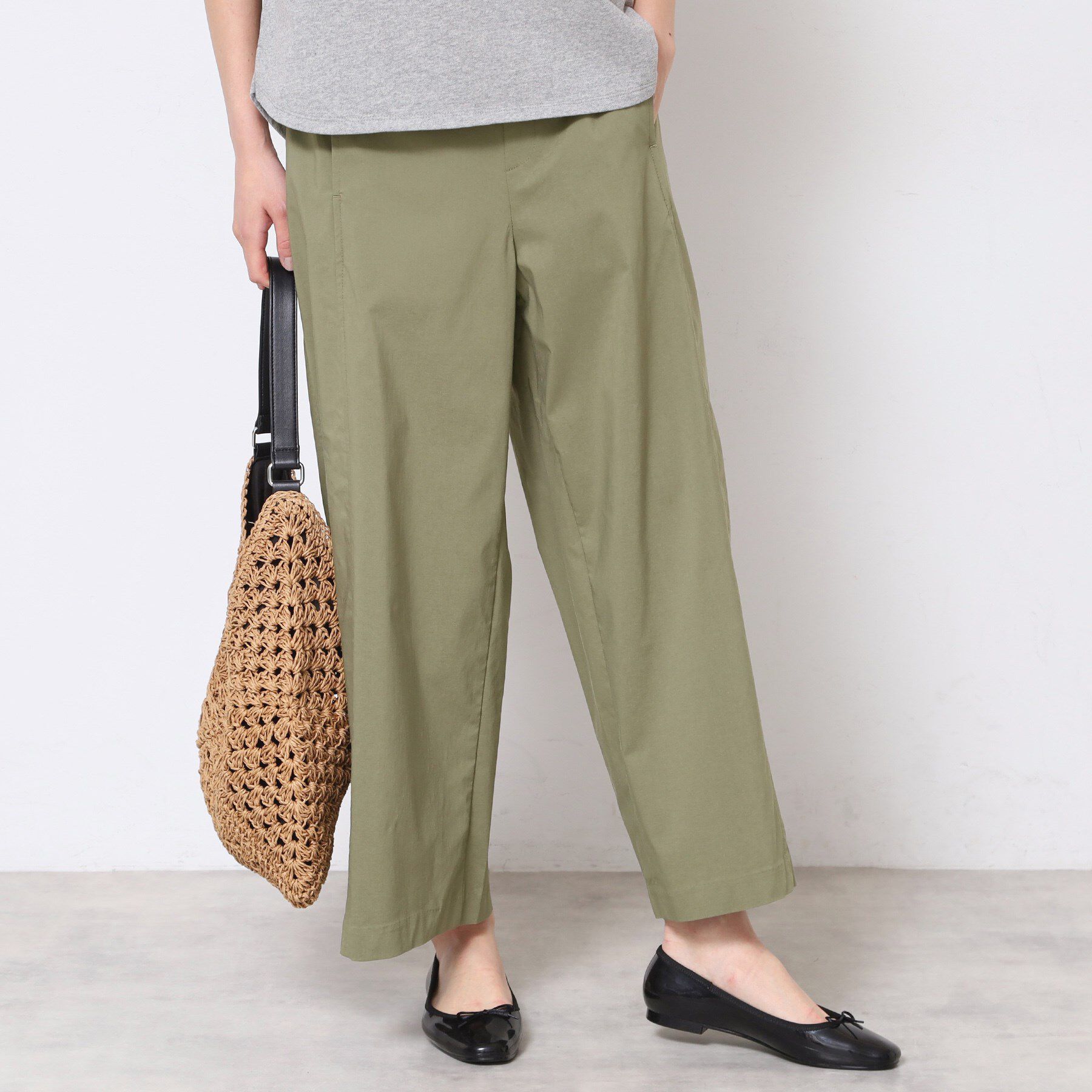 Dessin「【洗える】ストレッチセミワイドパンツ」|その他|グリーン(024)